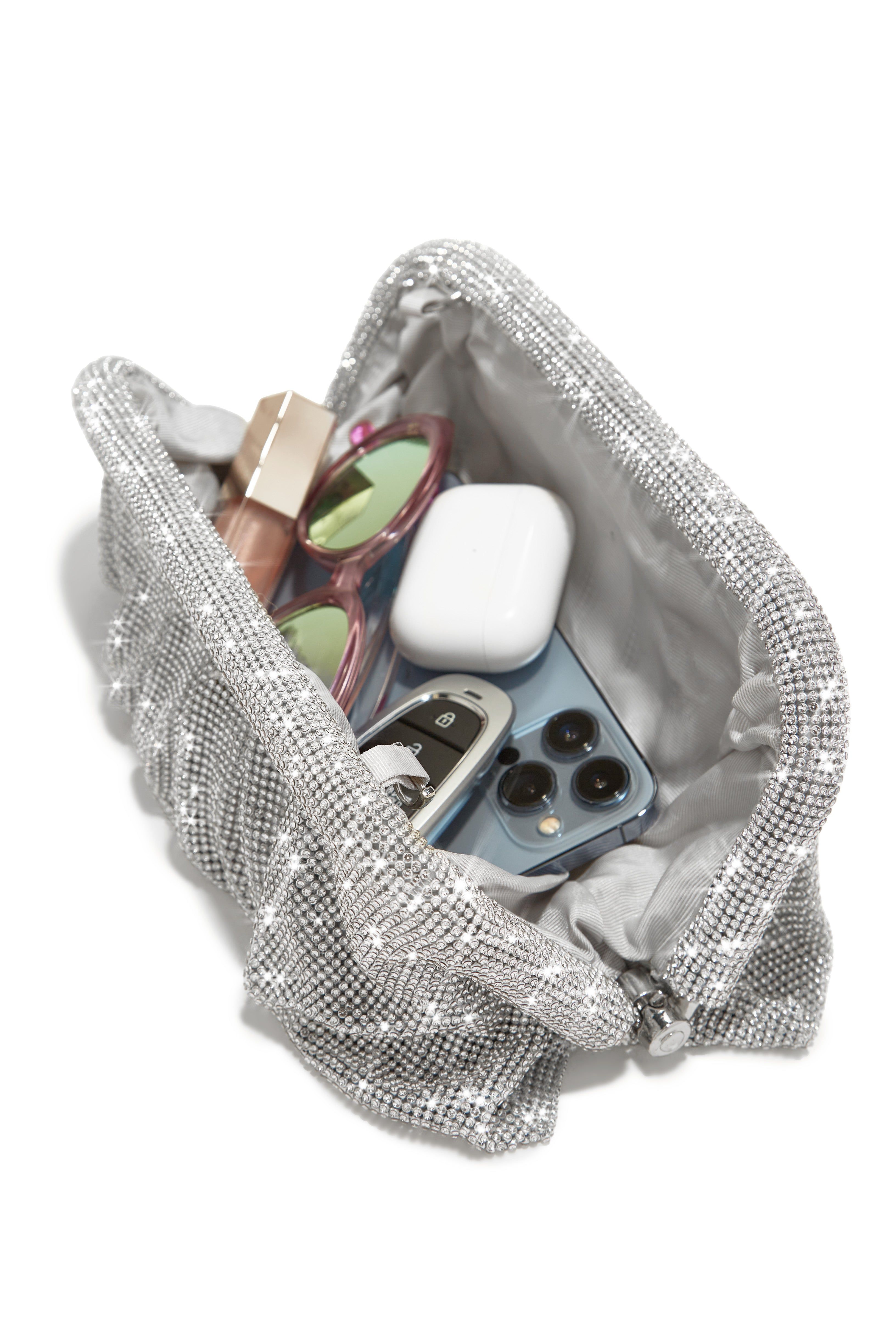 Gala Nights Fully Embellished Clutch Bag - Silver sold by Miss Lola product image thumbnail 2