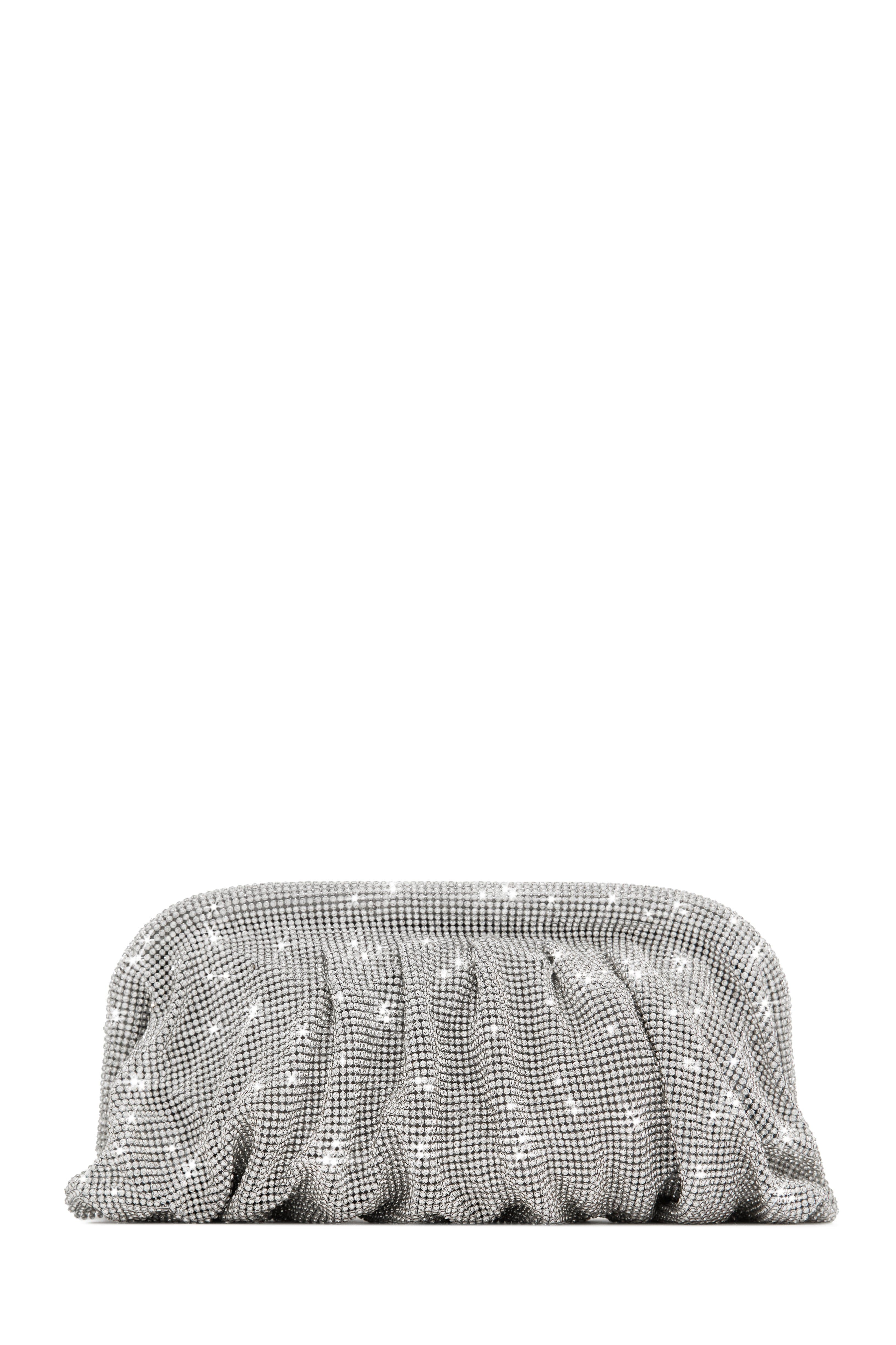 Gala Nights Fully Embellished Clutch Bag - Silver sold by Miss Lola