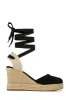 Tropical Vacay Lace Up Platform Espadrille Wedges - Black sold by Miss Lola