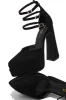Gysele Platform Block High Heels - Black sold by Miss Lola