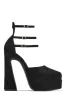 Gysele Platform Block High Heels - Black sold by Miss Lola