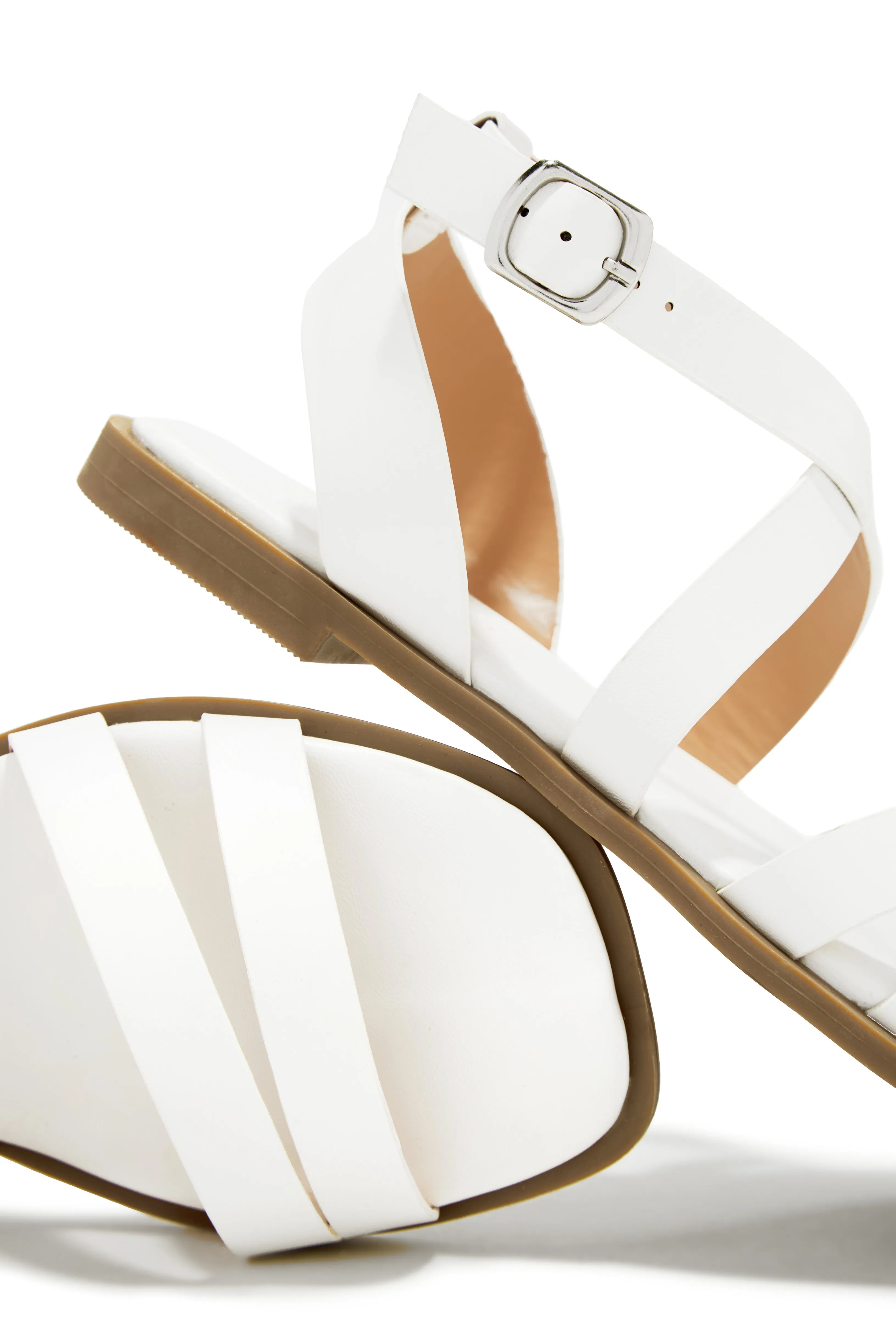 Sun Seeker Flat Strappy Sandals - White sold by Miss Lola product image thumbnail 2