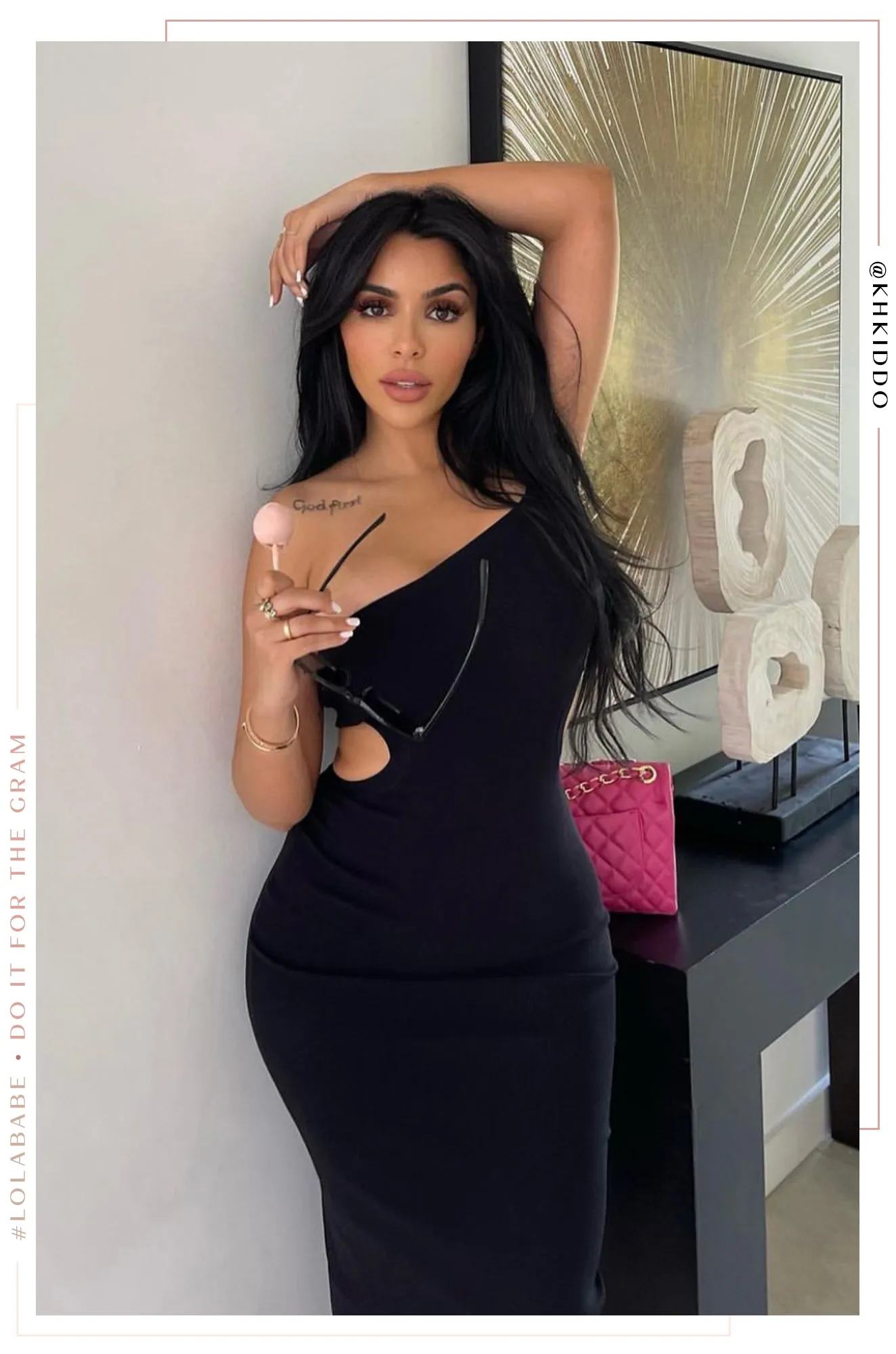 Anitta Cutout Asymmetrical Midi Dress - Black sold by Miss Lola product image thumbnail 2