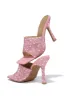 Nikkie Embellished High Heel Mules - Pink sold by Miss Lola