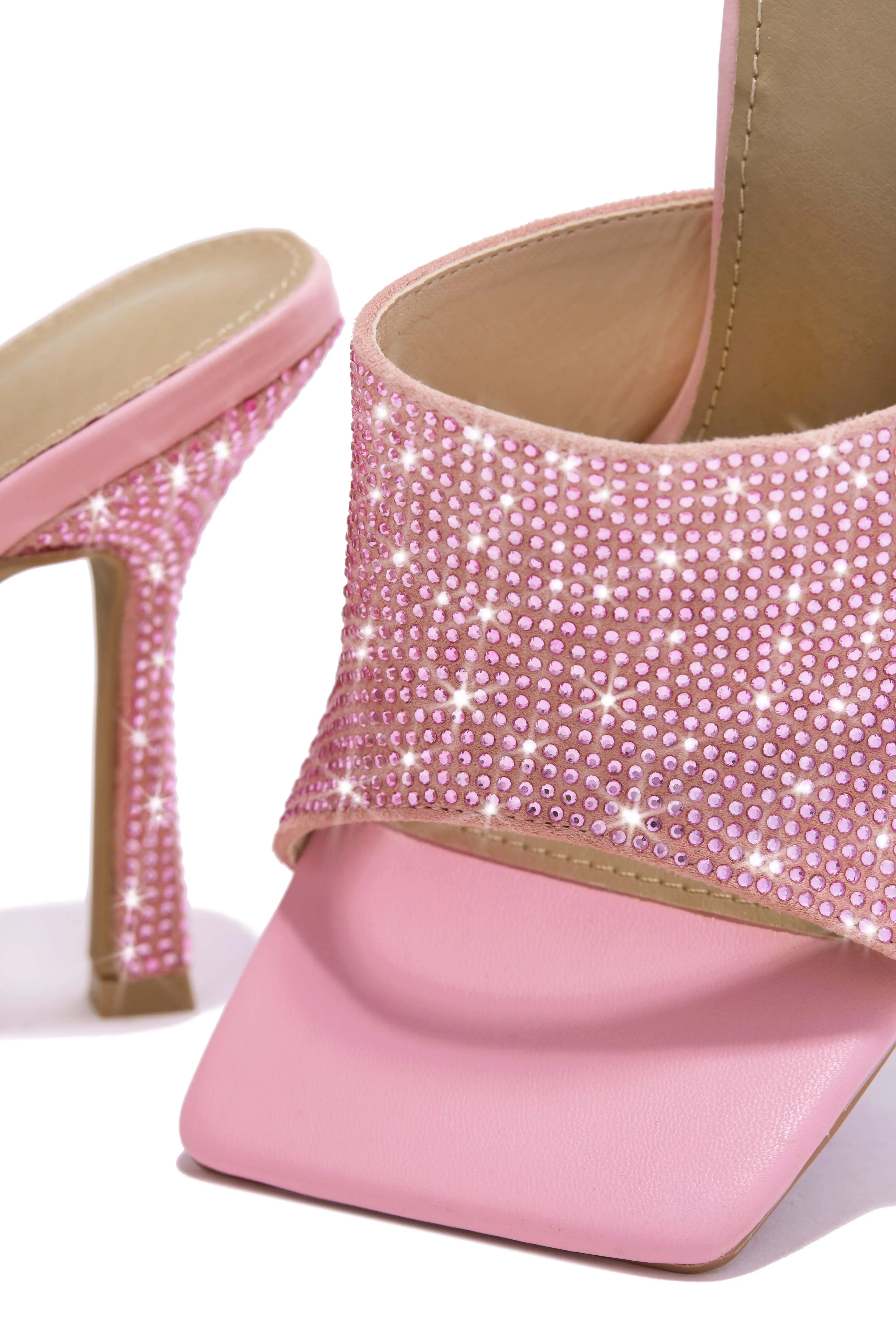 Nikkie Embellished High Heel Mules - Pink sold by Miss Lola product image thumbnail 4