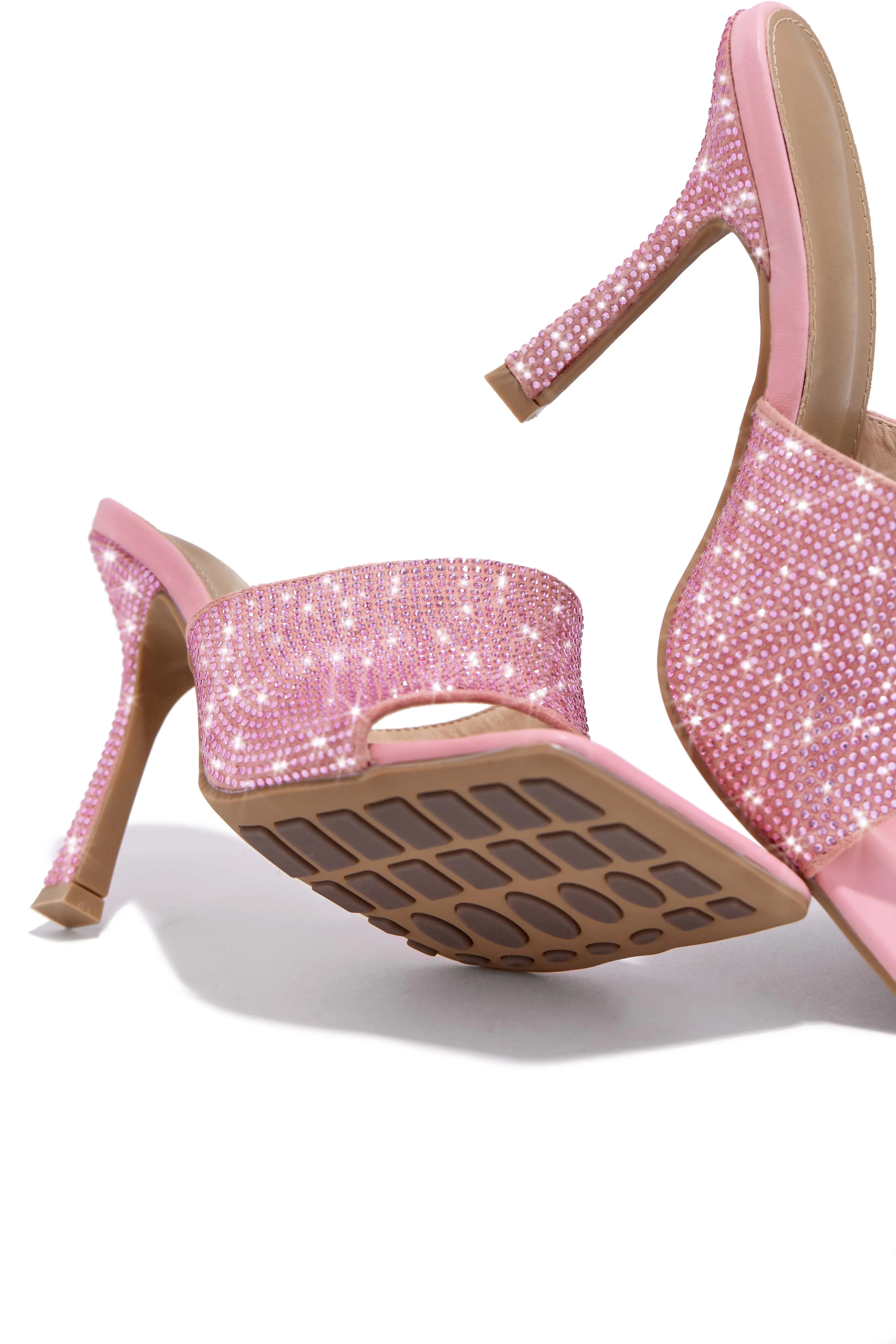 Nikkie Embellished High Heel Mules - Pink sold by Miss Lola product image thumbnail 5