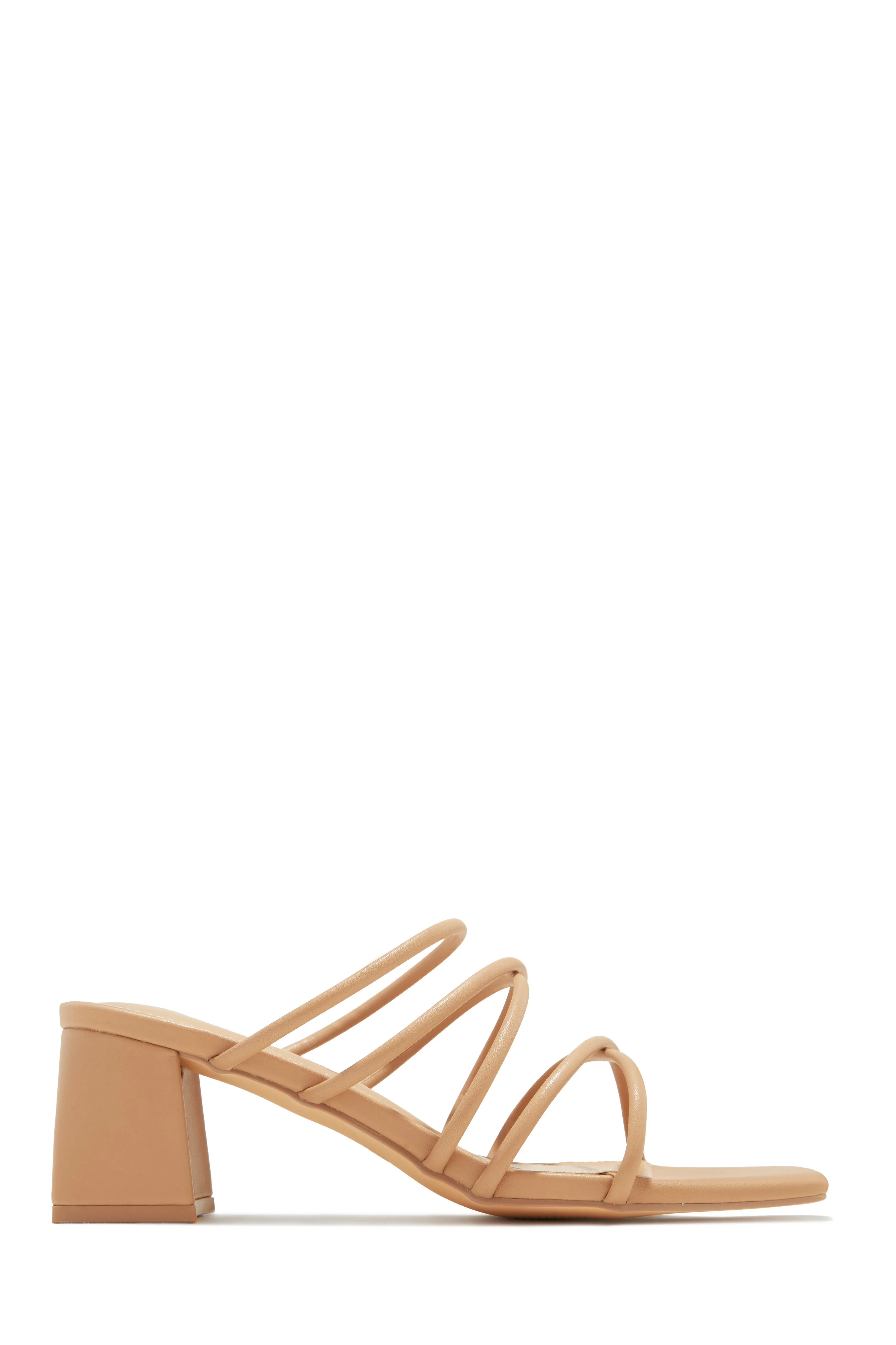 Hannah Block Mid Heel Mules - Nude sold by Miss Lola product image thumbnail 4
