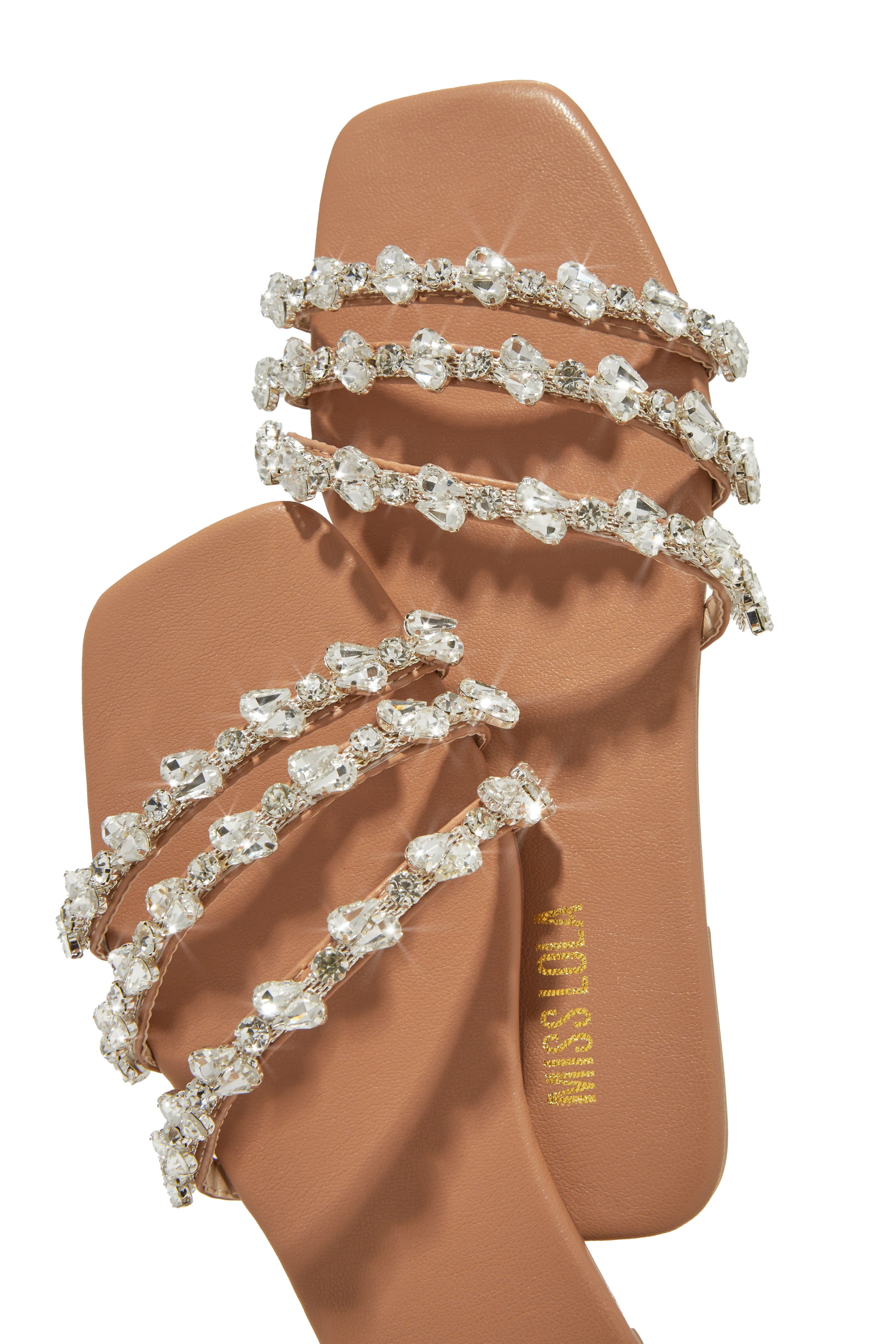 Luxury Trips Embellished Slip On Sandals - Nude sold by Miss Lola product image thumbnail 2