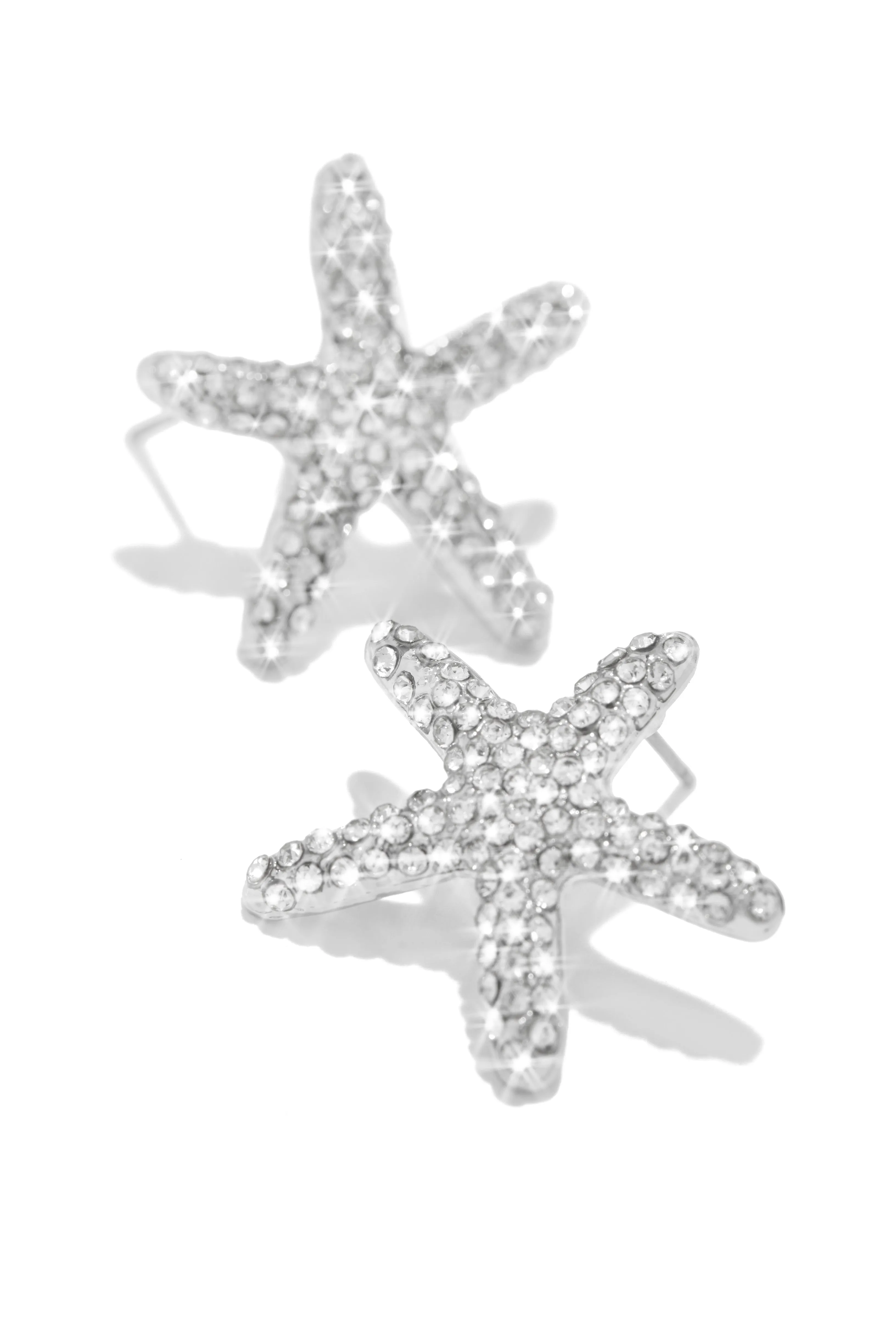 Stellar Night Embellished Starfish Earrings - Silver sold by Miss Lola product image thumbnail 4