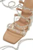 Birthday Wishes Embellished Lace Up Heels - Nude sold by Miss Lola