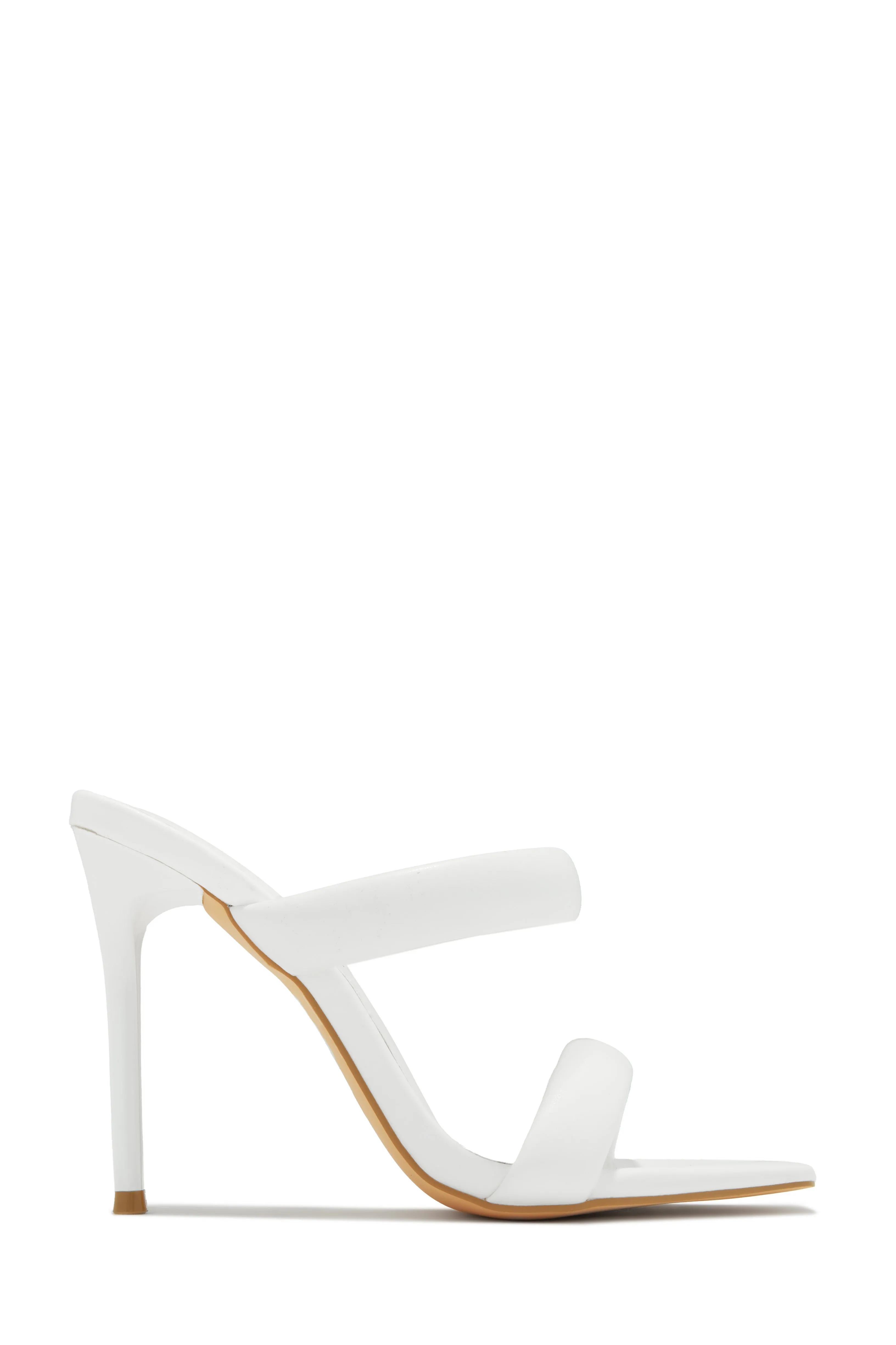 Stassie Single Sole High Heel Mules - White sold by Miss Lola product image thumbnail 2