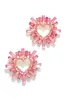Emelie Heart Statement Earring - Pink sold by Miss Lola