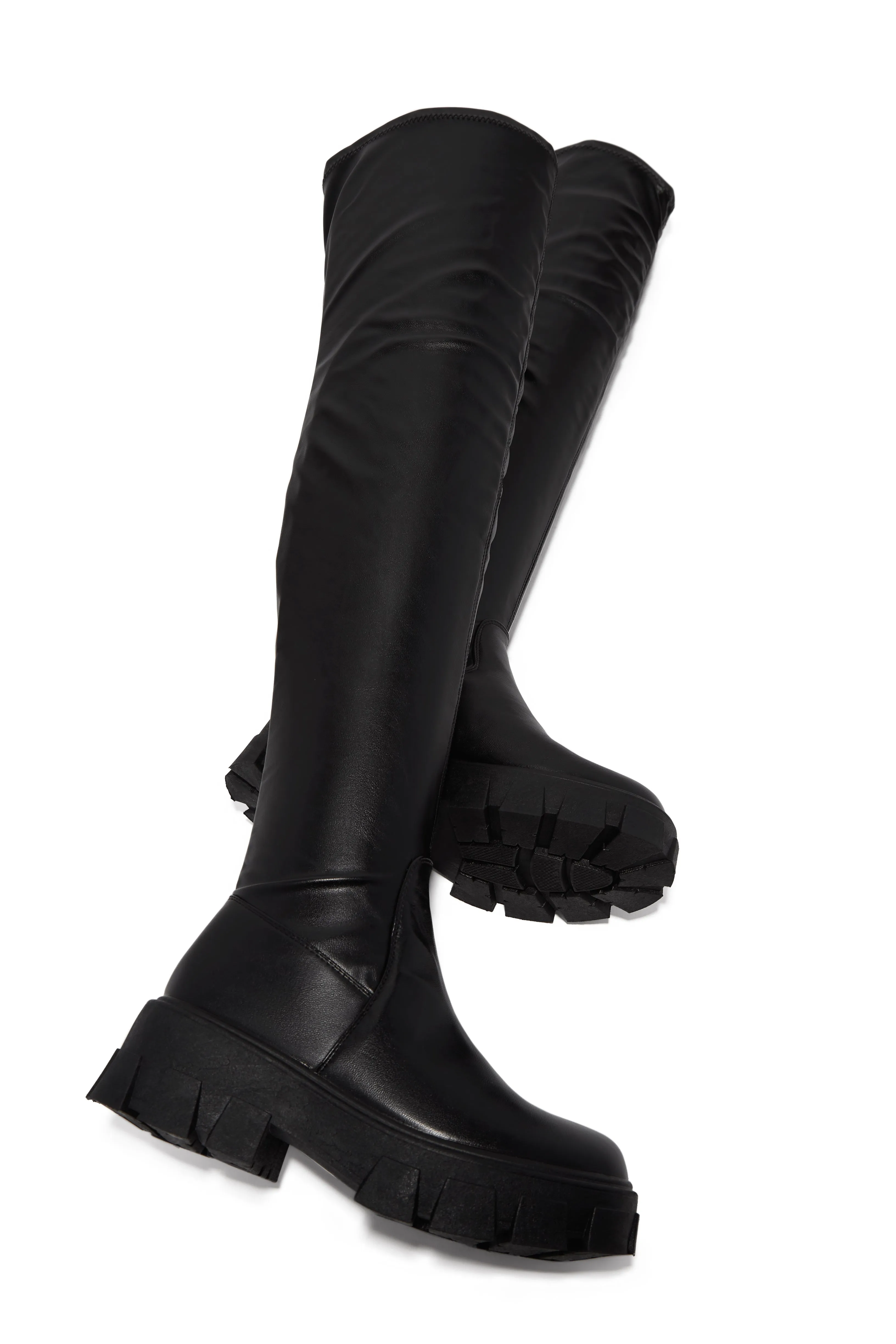Weekend Muse Over The Knee Flat Boots - Black sold by Miss Lola product image thumbnail 4