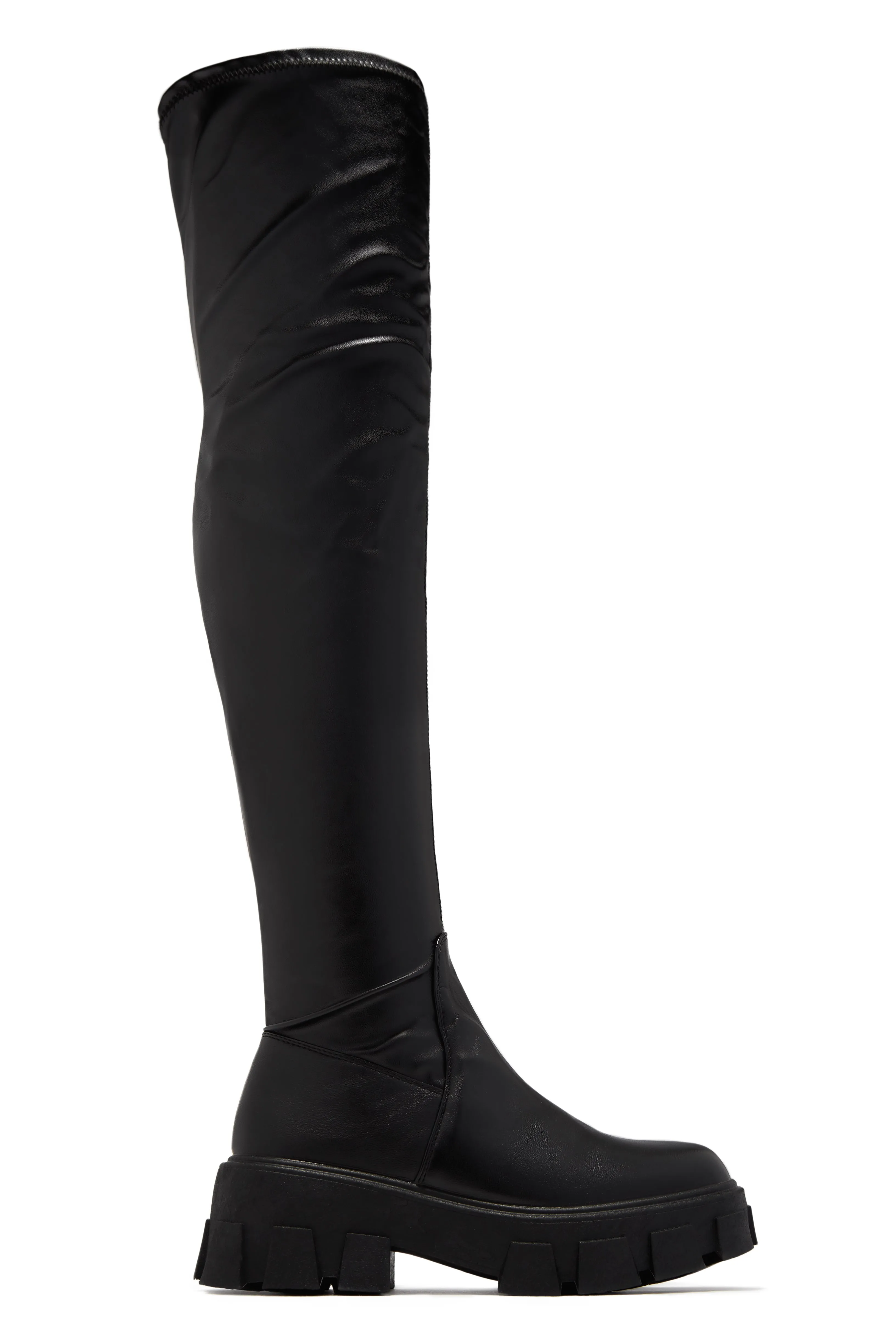 Weekend Muse Over The Knee Flat Boots - Black sold by Miss Lola product image thumbnail 3
