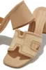 Roxanne Block Mid Heel Mules - Nude sold by Miss Lola
