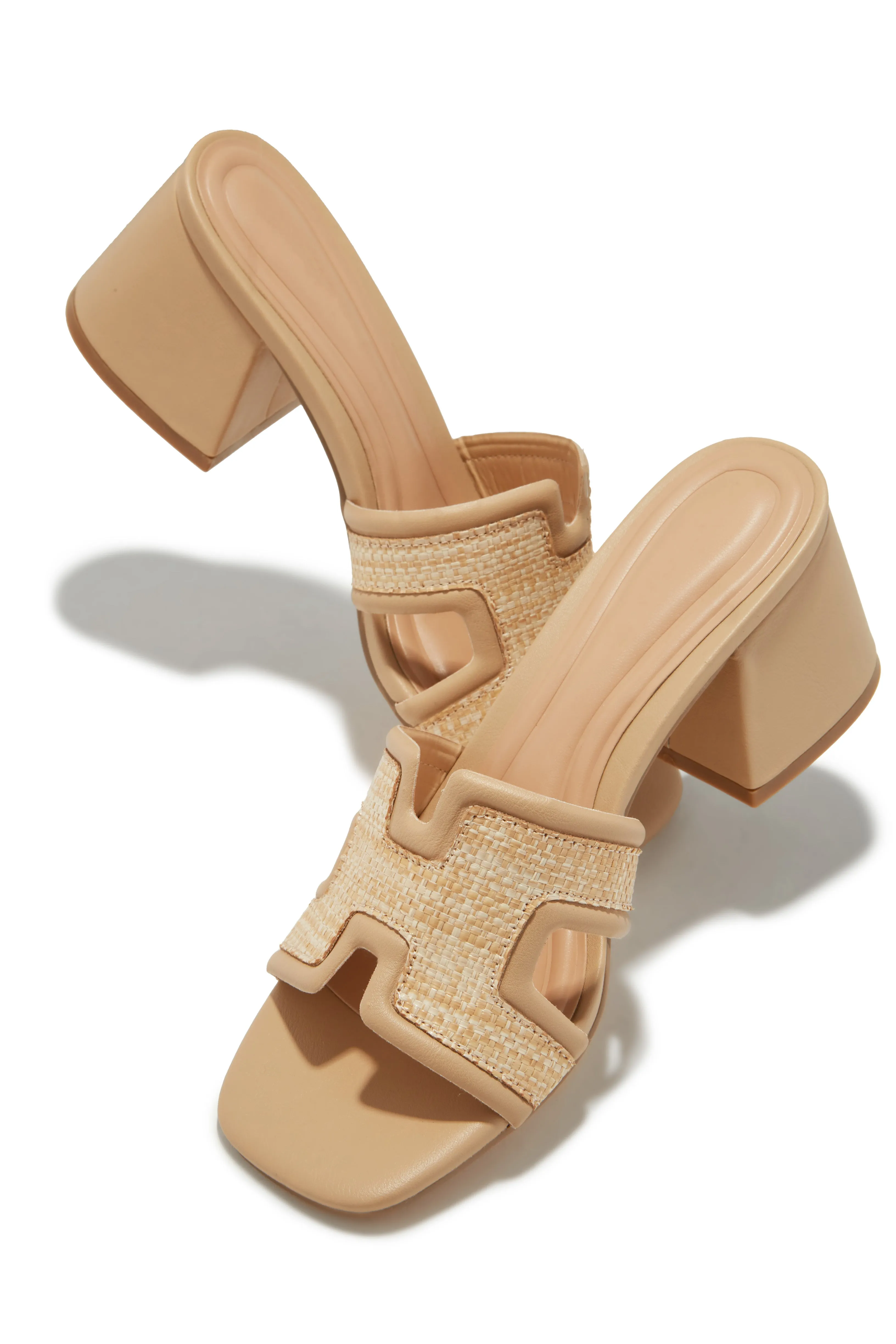 Roxanne Block Mid Heel Mules - Nude sold by Miss Lola product image thumbnail 3