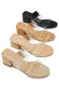 Yara Clear Strap Block Mid Heel Mules - Natural sold by Miss Lola