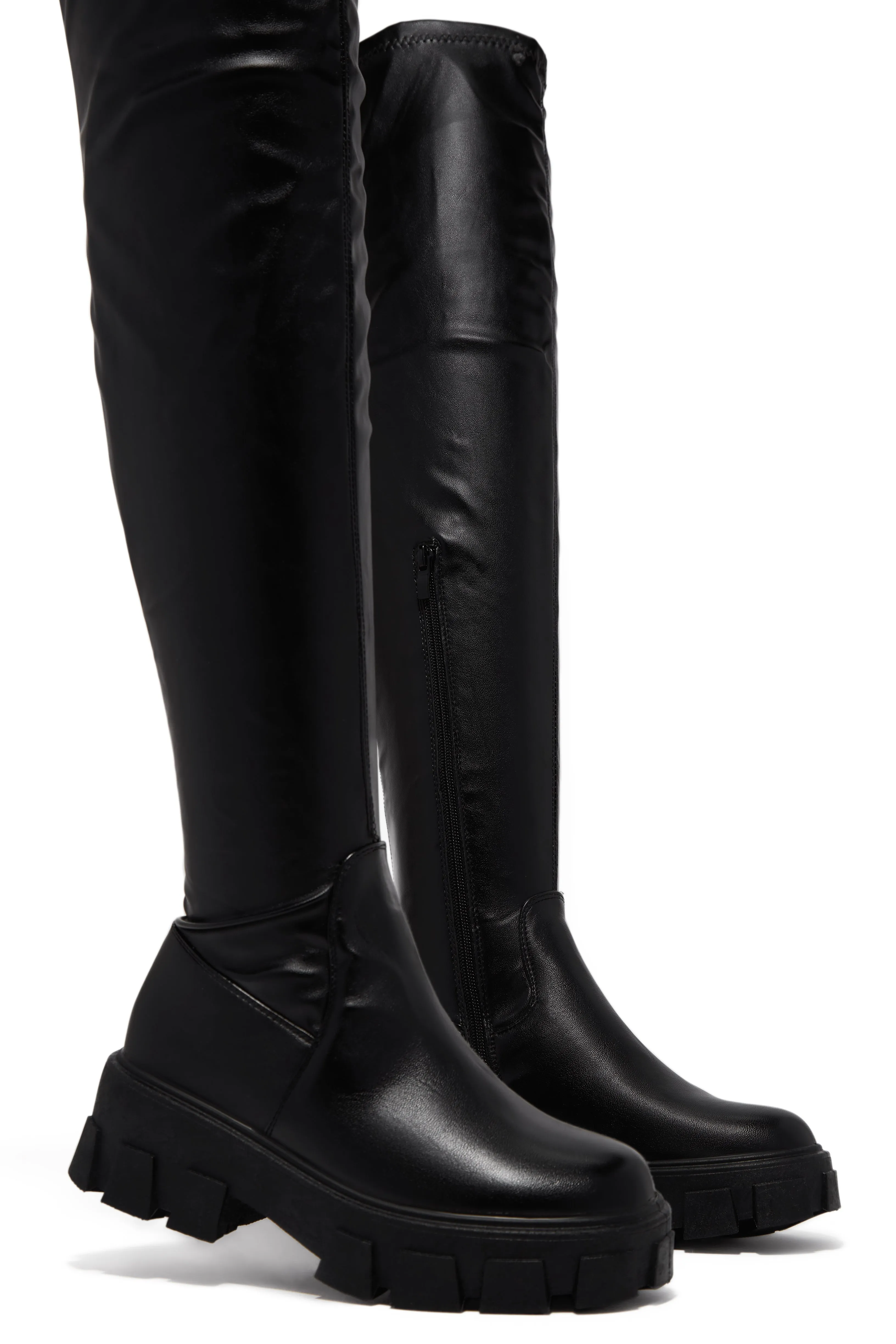 Weekend Muse Over The Knee Flat Boots - Black sold by Miss Lola product image thumbnail 5