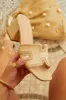 Roxanne Block Mid Heel Mules - Nude sold by Miss Lola