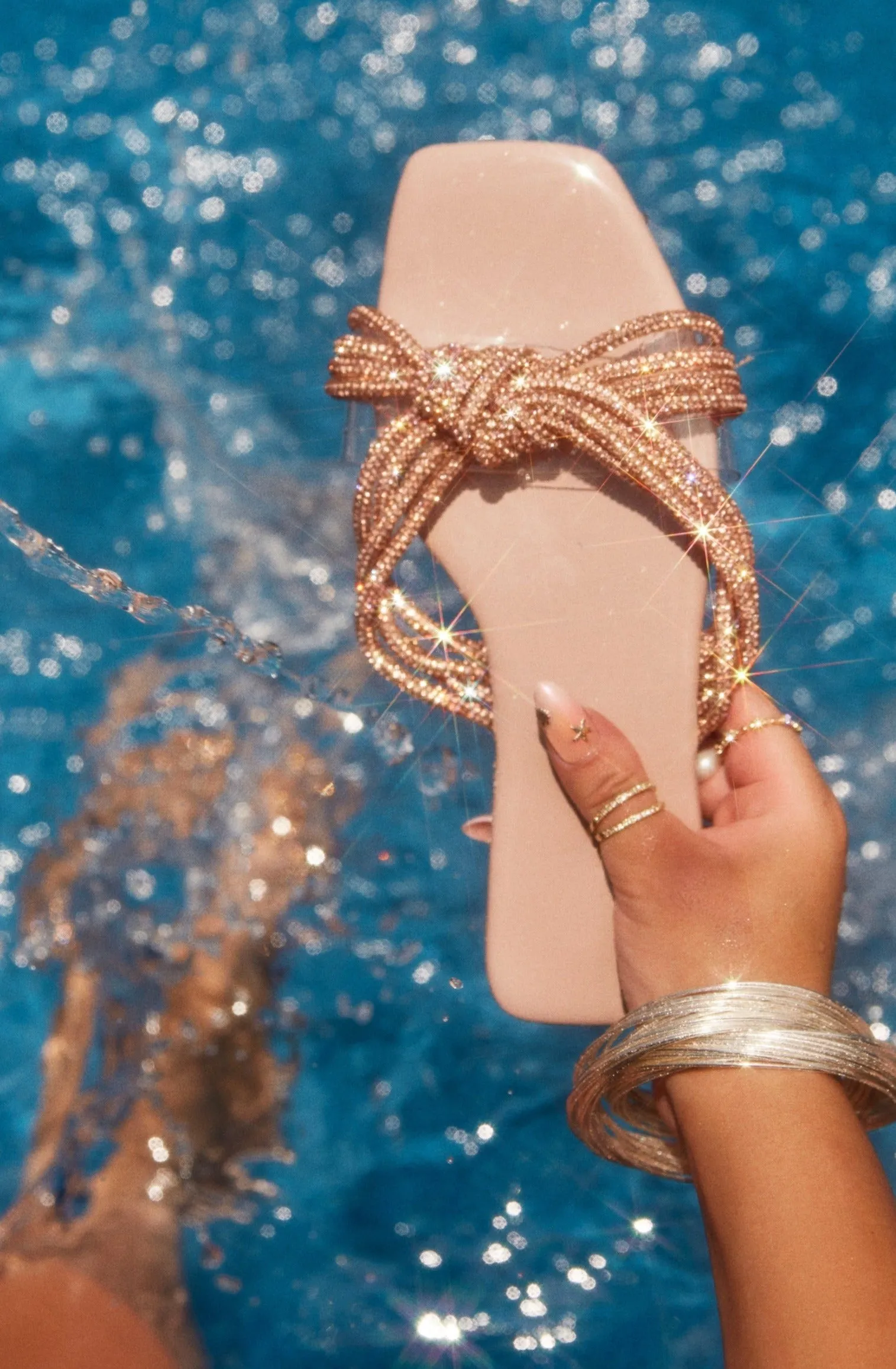 Cozumel Embellished Slip On Sandals - Nude sold by Miss Lola product image thumbnail 3