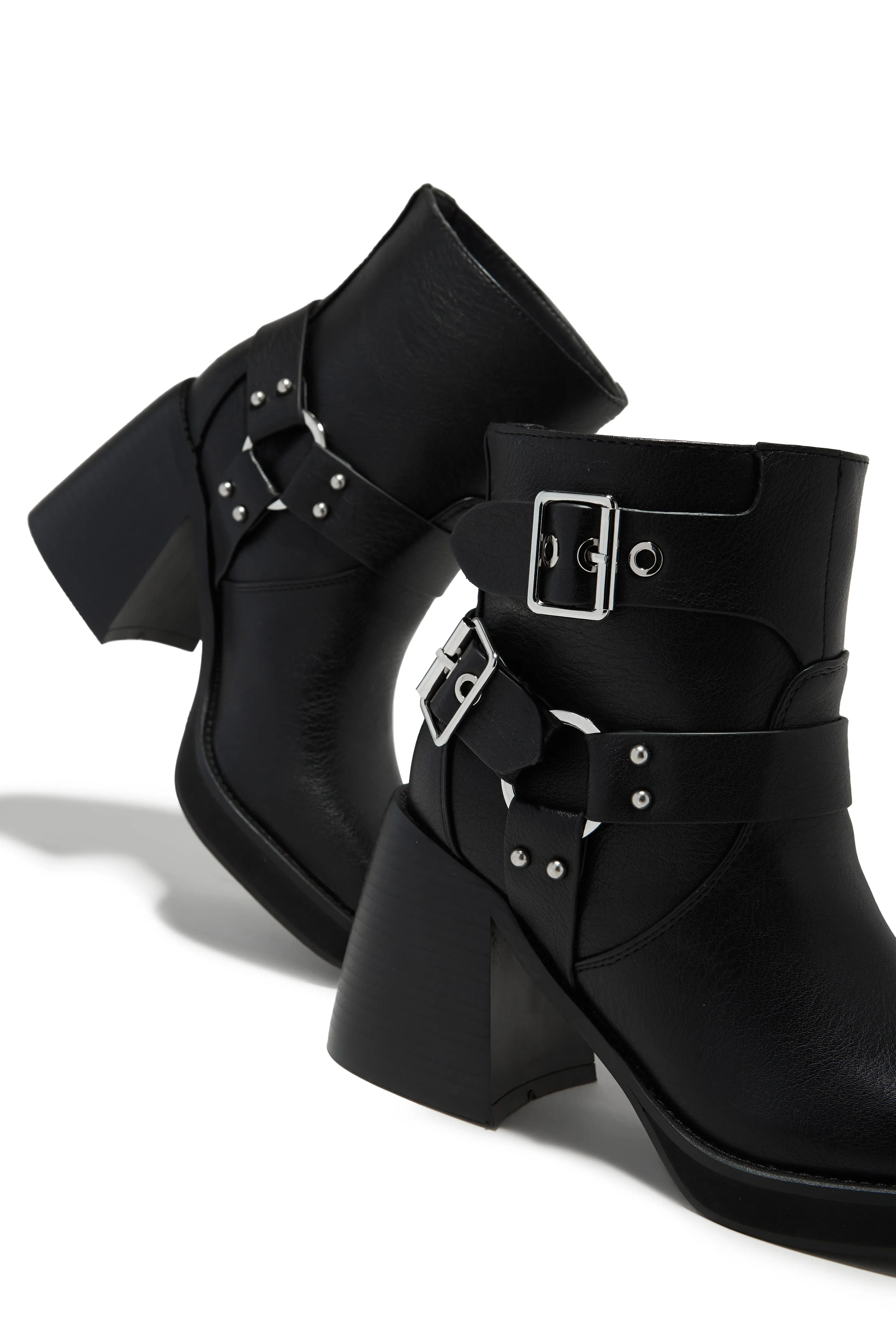 Daryn Block Heel Ankle Boots - Black sold by Miss Lola product image thumbnail 2