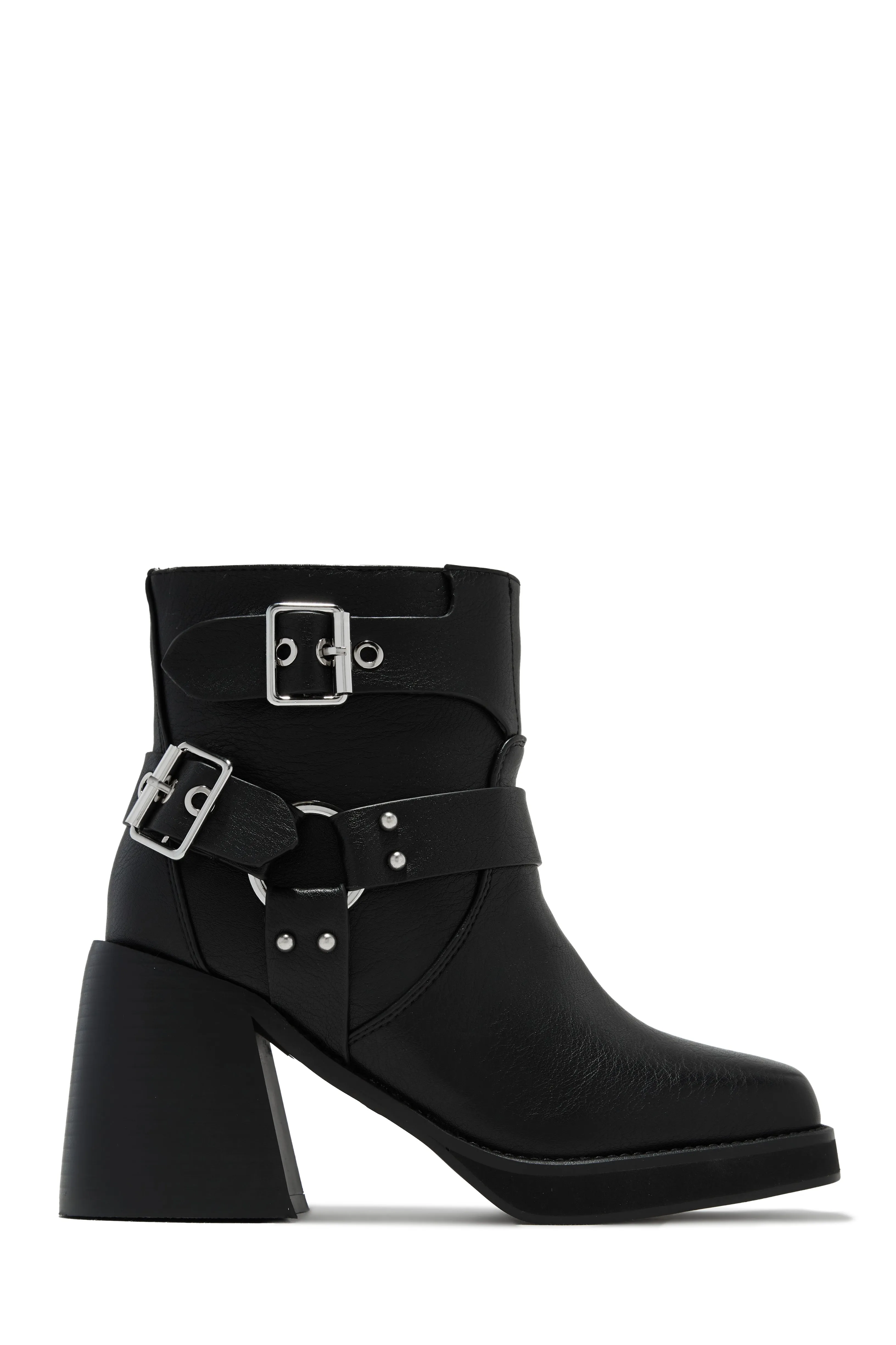 Daryn Block Heel Ankle Boots - Black sold by Miss Lola product image thumbnail 4