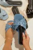 Aya Slip On Sandals - Denim sold by Miss Lola