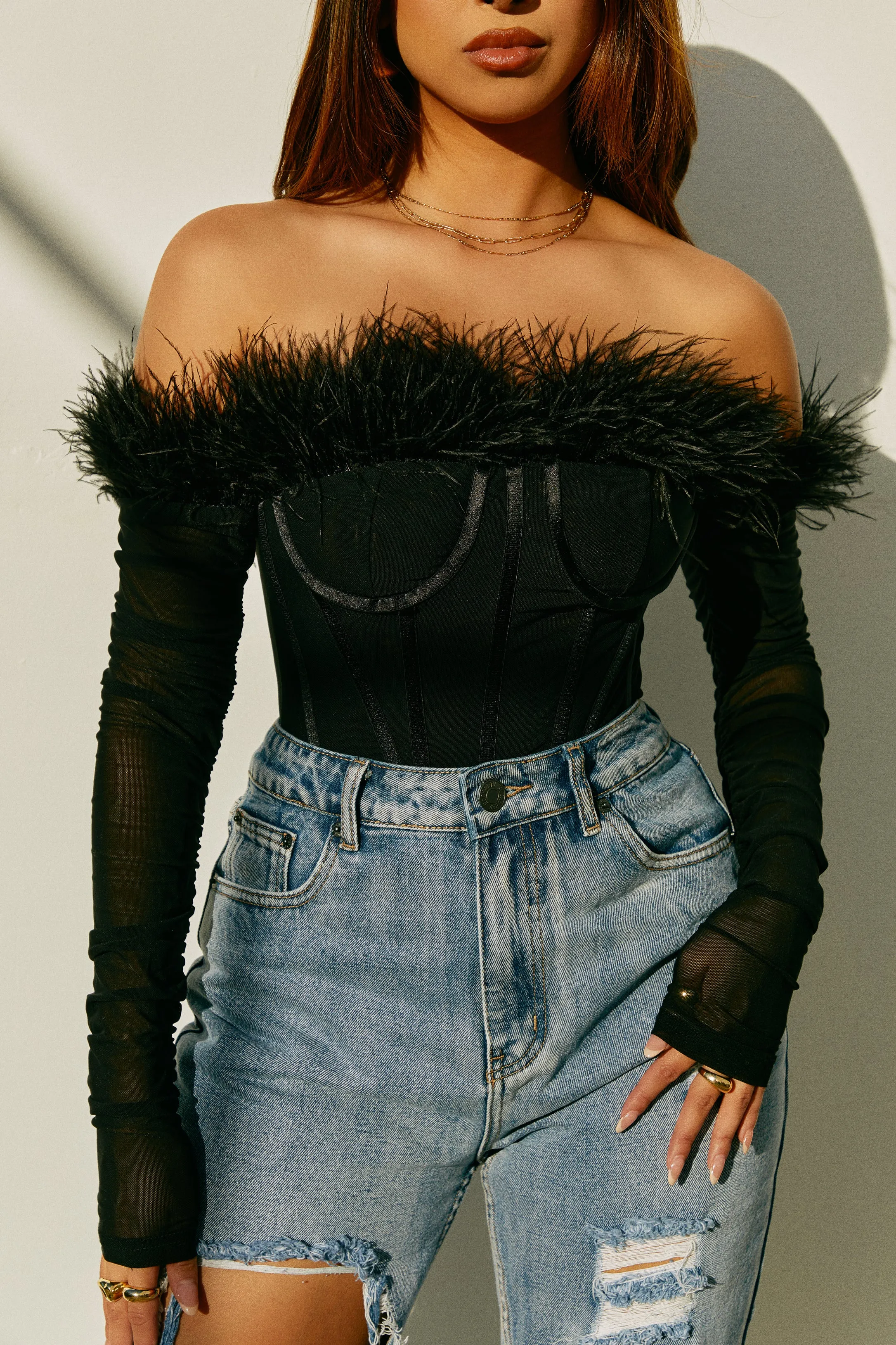 Love Attitude Off The Shoulder Bodysuit - Black sold by Miss Lola product image thumbnail 4