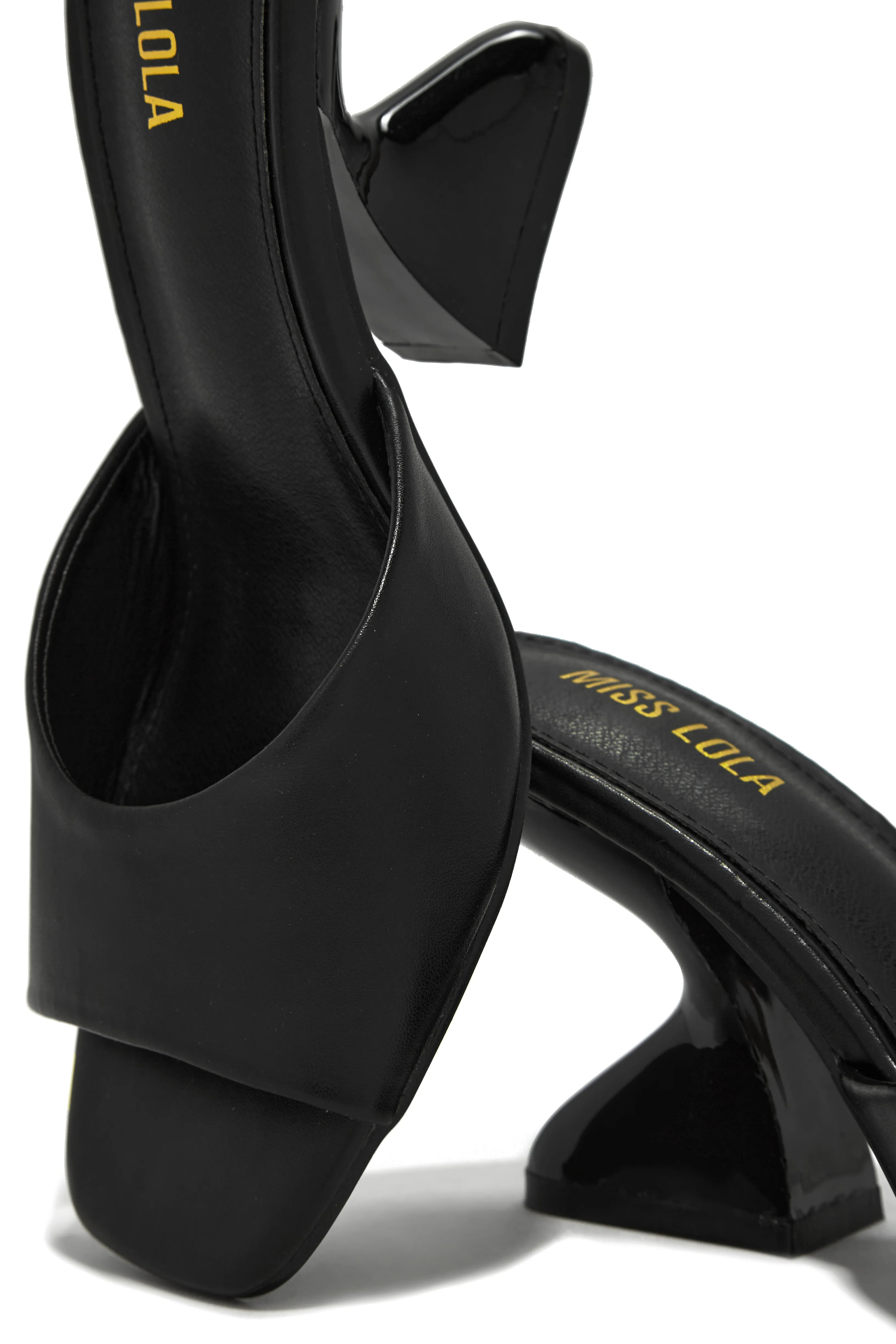 Racquel Mid Heel Mules - Black sold by Miss Lola product image thumbnail 2