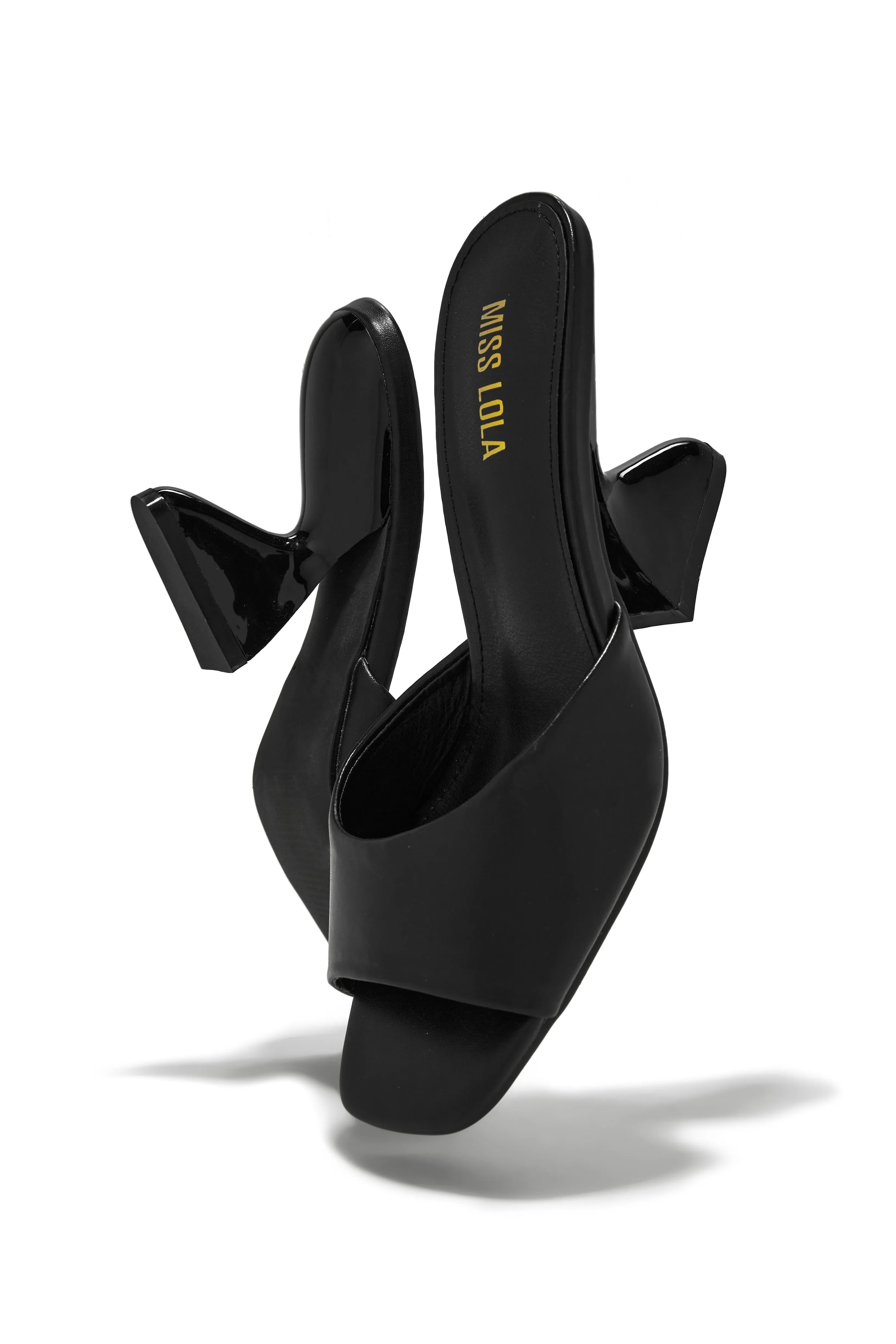 Racquel Mid Heel Mules - Black sold by Miss Lola product image thumbnail 3