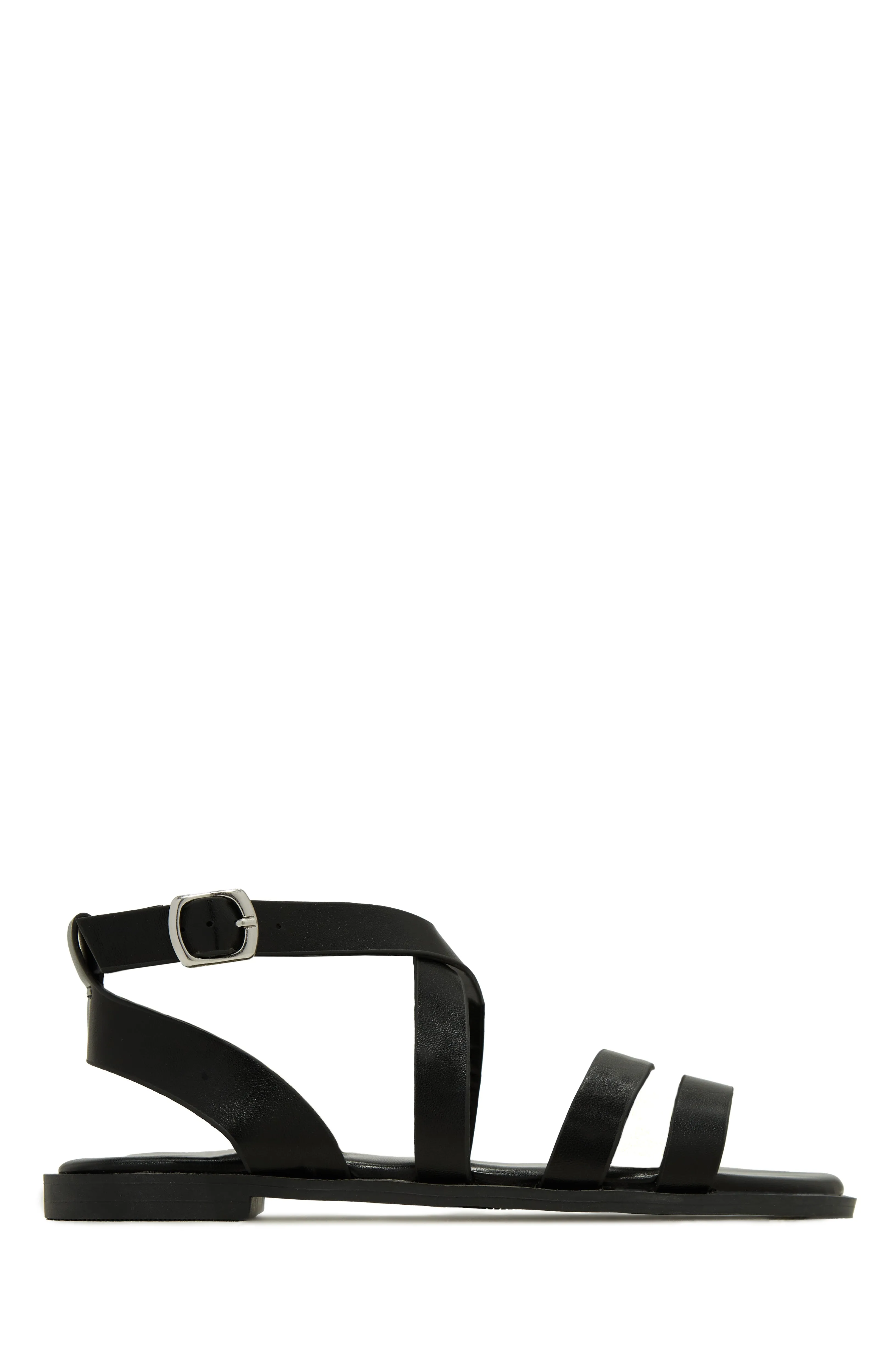 Sun Seeker Flat Strappy Sandals - Black sold by Miss Lola product image thumbnail 5