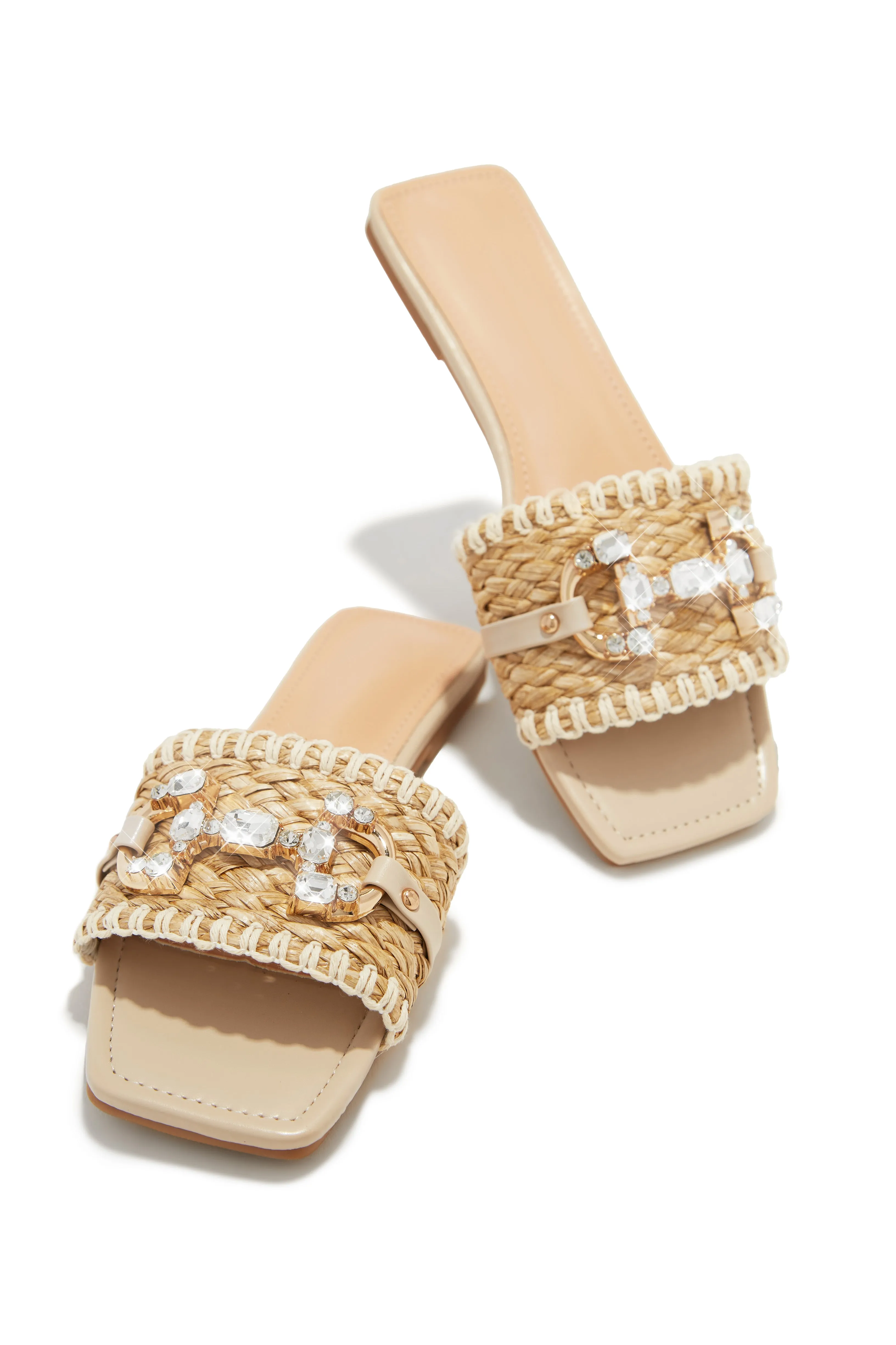 Cabo Vacay Embellished Slip On Sandals - Nude sold by Miss Lola product image thumbnail 5