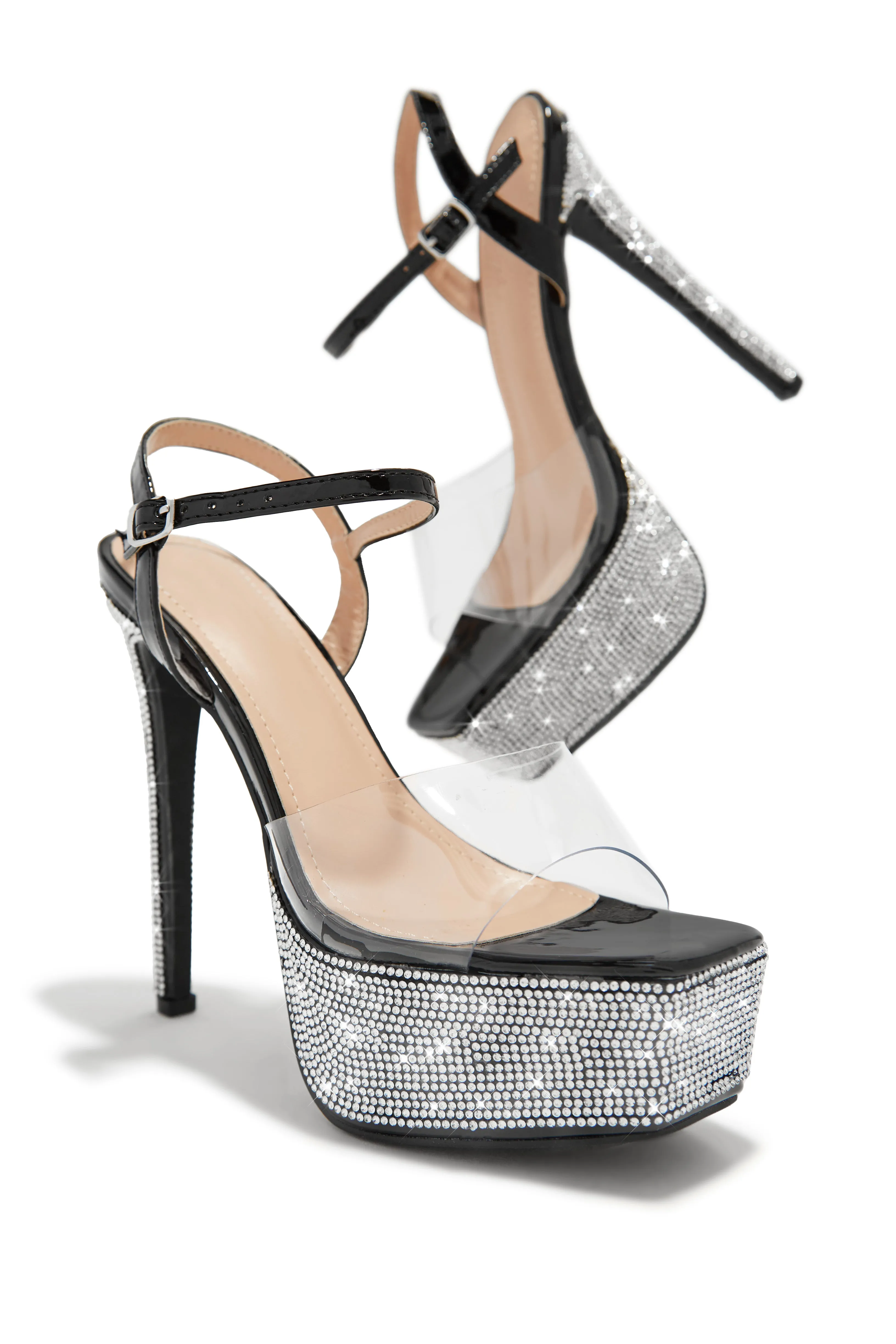 Party Ready Embellished Platform Heels - Black sold by Miss Lola product image thumbnail 2