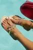 Hot Summer Nights Embellished Slip On Sandals - Nude sold by Miss Lola