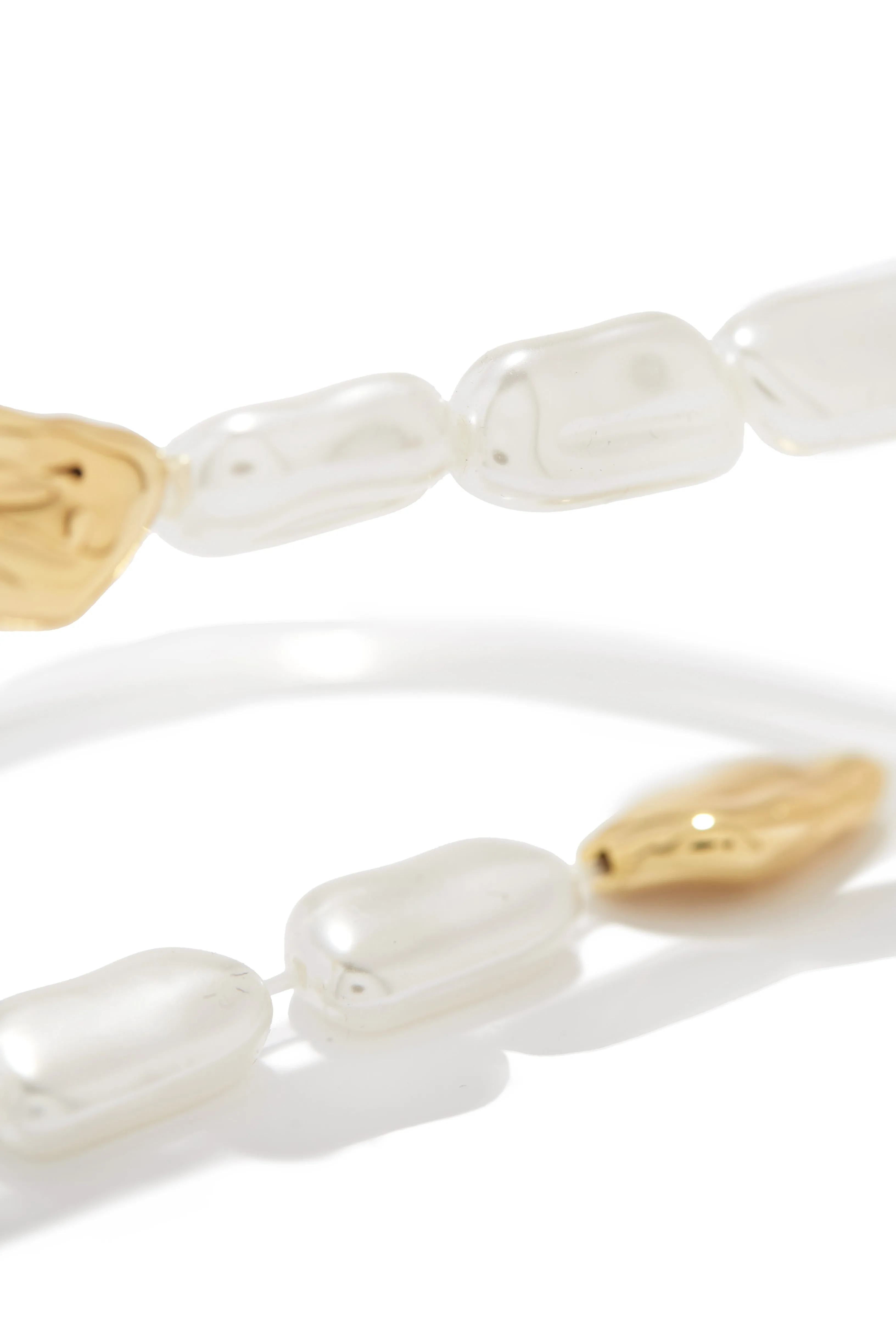 Loriana Pearl Elastic Bracelet - White sold by Miss Lola product image thumbnail 2