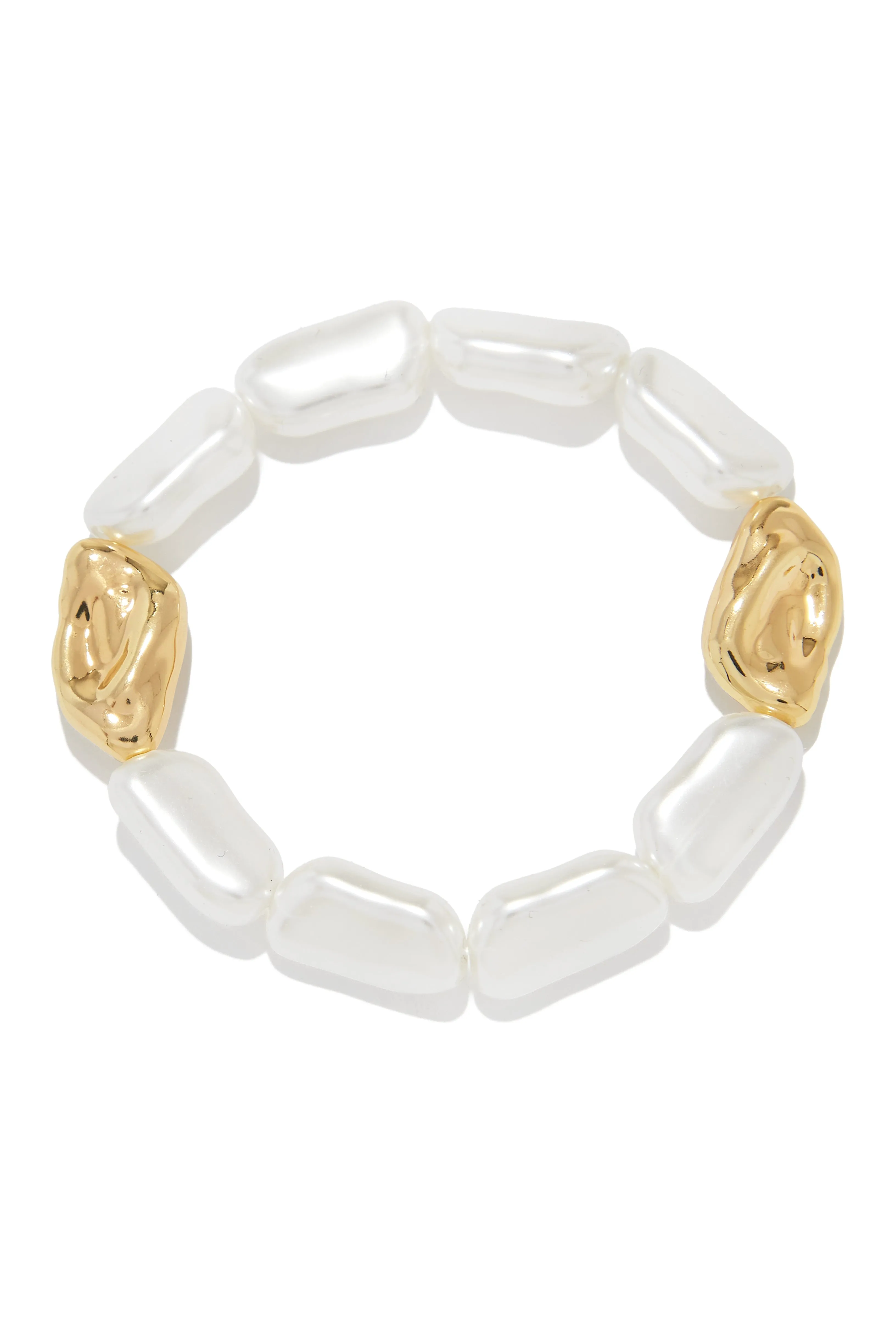 Loriana Pearl Elastic Bracelet - White sold by Miss Lola