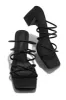 Hannah Block Mid Heel Mules - Black sold by Miss Lola
