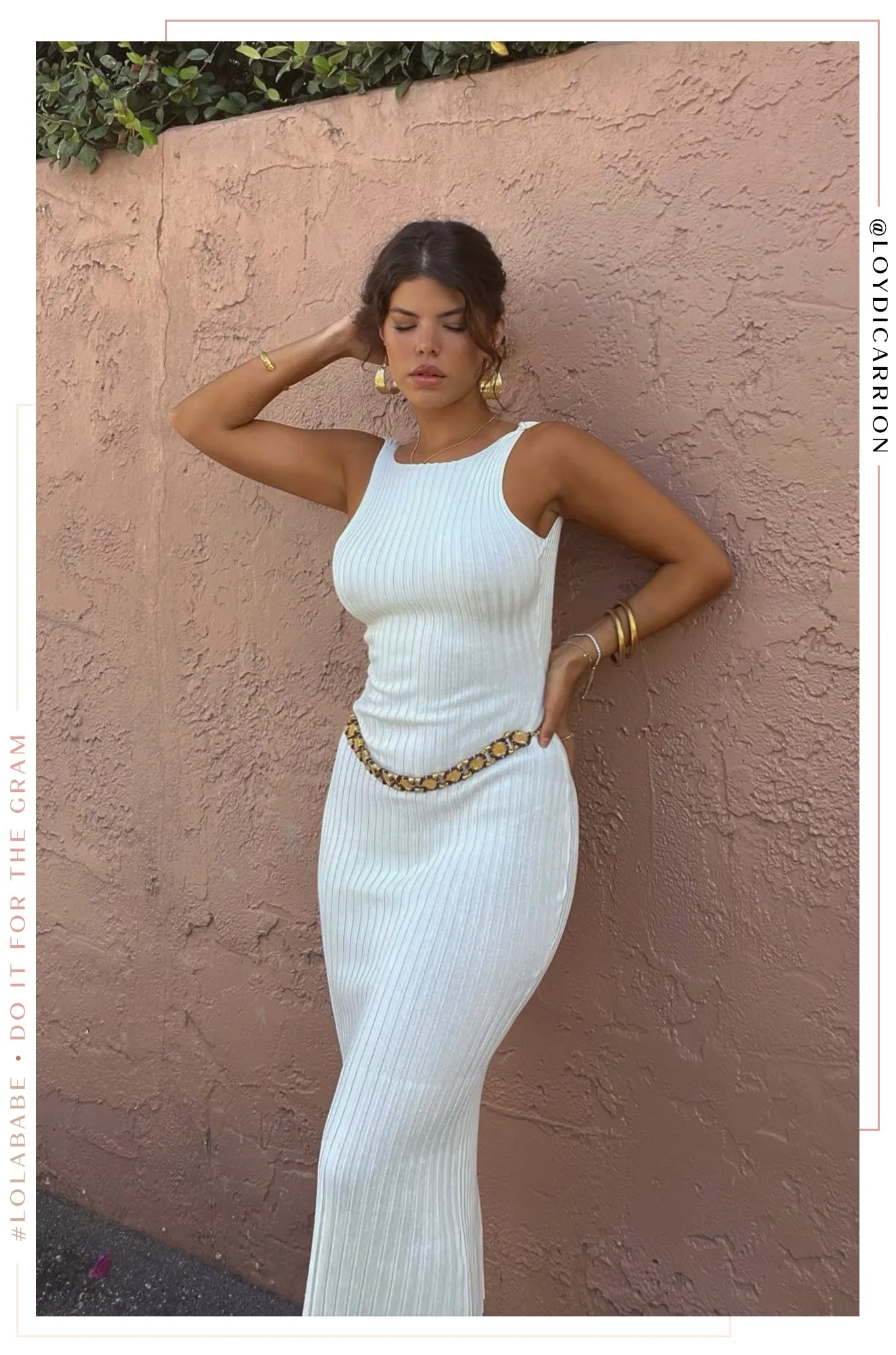 Veronica Open Back Ribbed Dress - White sold by Miss Lola product image thumbnail 3
