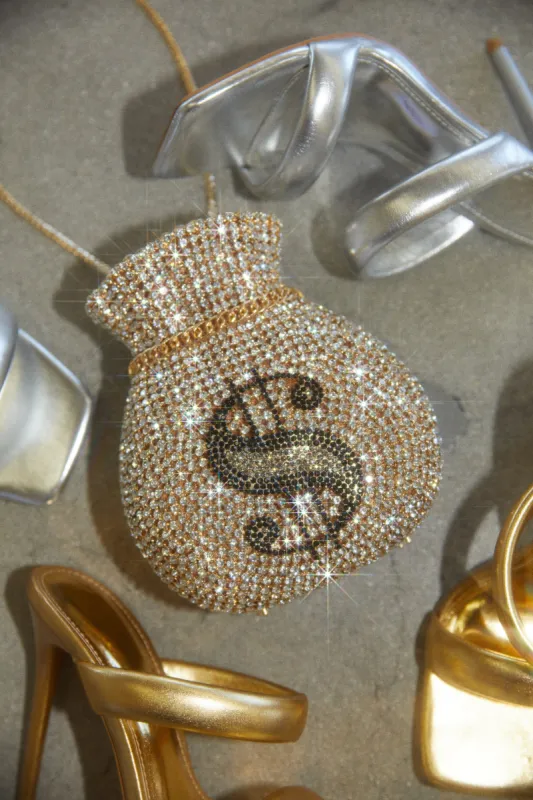 In My Bag Embellished Statement Bag - Gold sold by Miss Lola