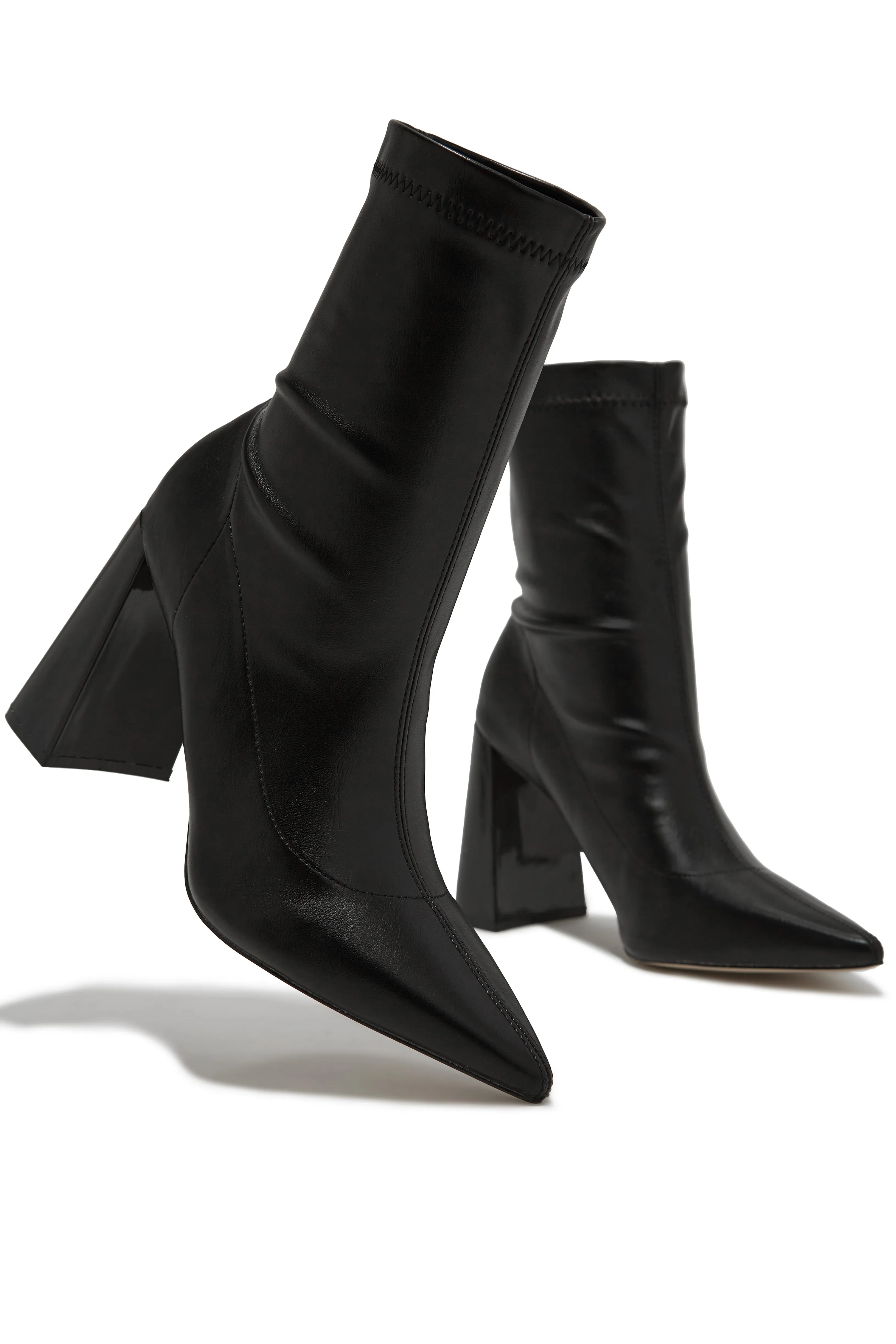 Giselle Block Heel Ankle Boots - Black sold by Miss Lola product image thumbnail 3