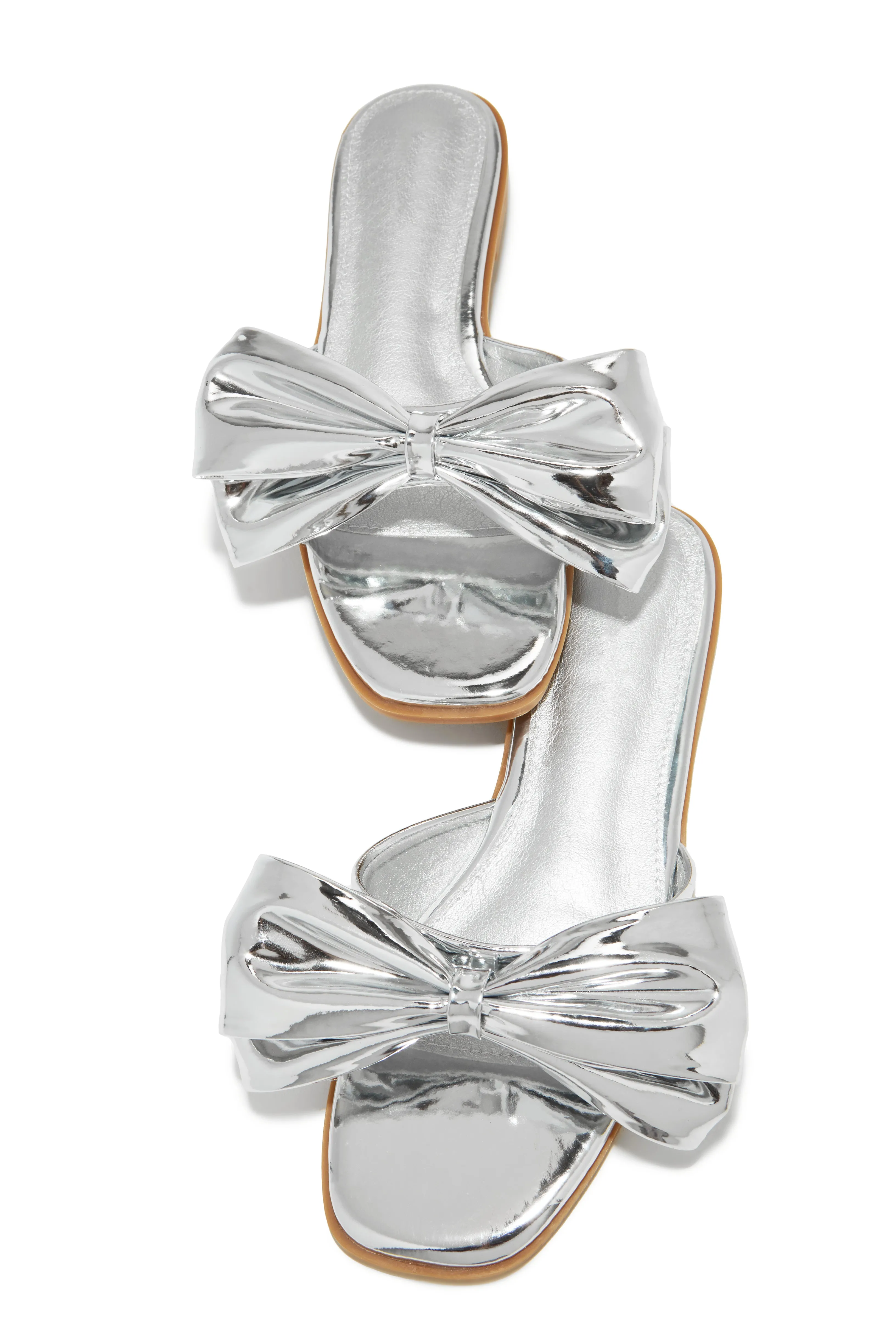 Talkin' Flirty Metallic Slip On Sandals - Silver sold by Miss Lola product image thumbnail 3