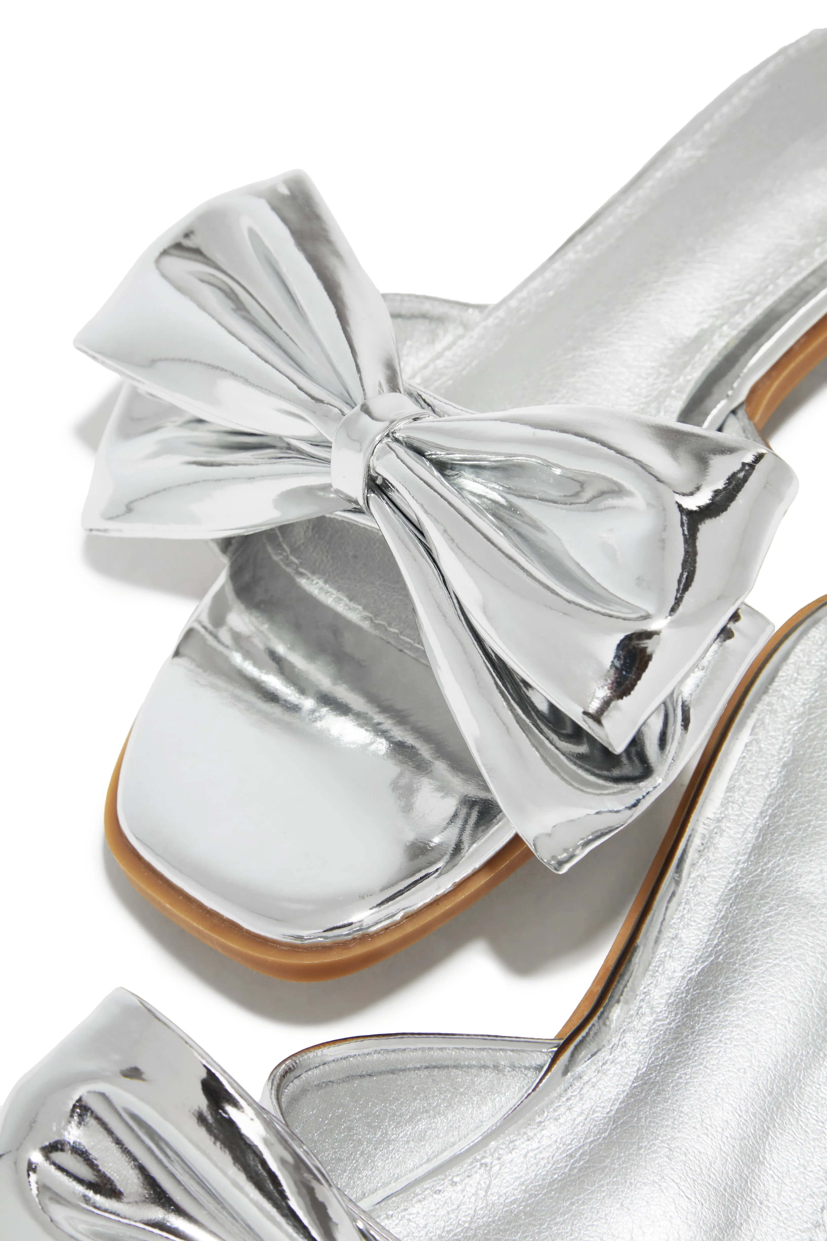 Talkin' Flirty Metallic Slip On Sandals - Silver sold by Miss Lola product image thumbnail 2
