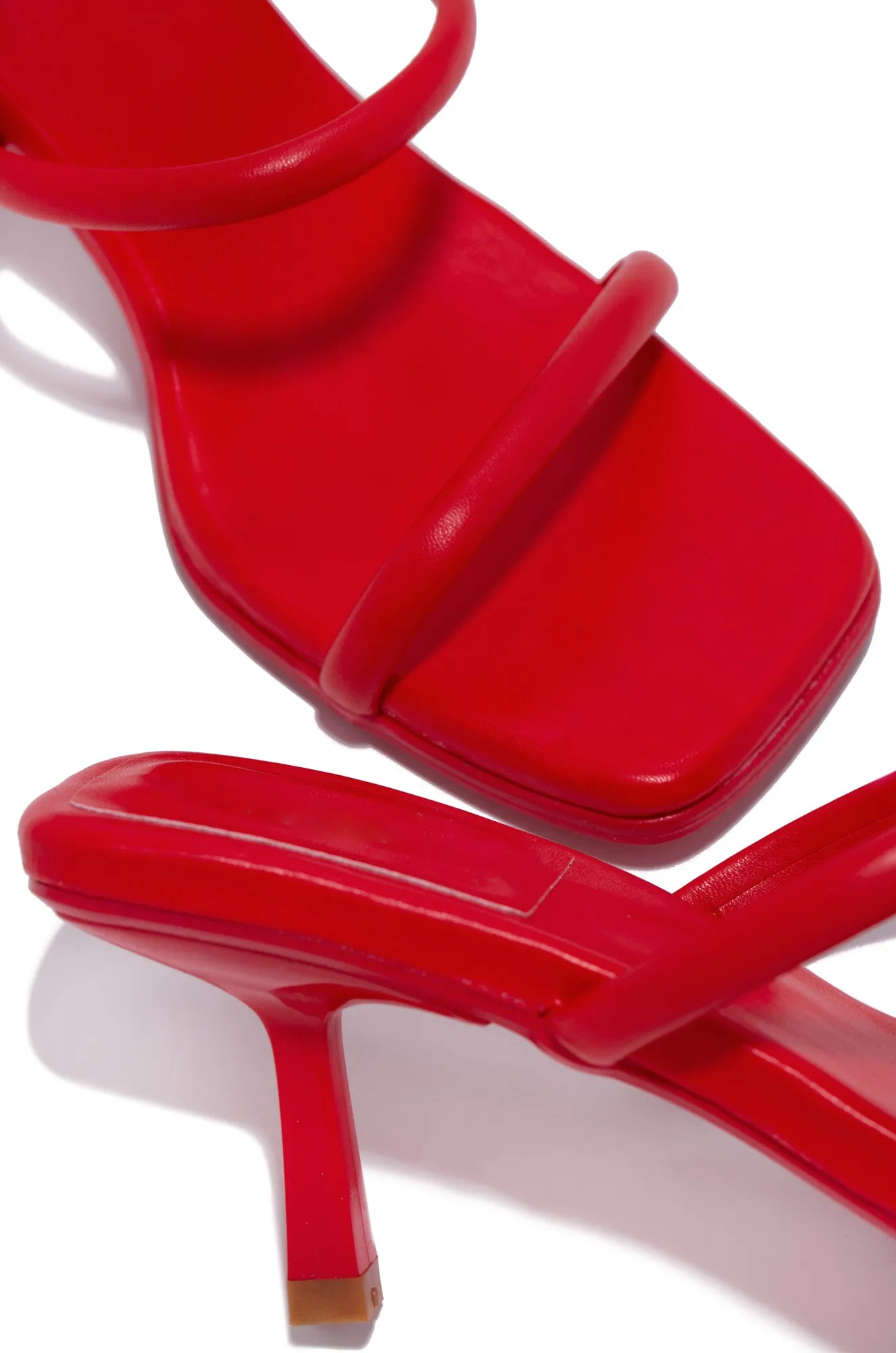 Calista Mid Heel Mules - Red sold by Miss Lola product image thumbnail 3