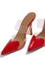 Forever Love Pointed Toe High Heel Mules - Red sold by Miss Lola