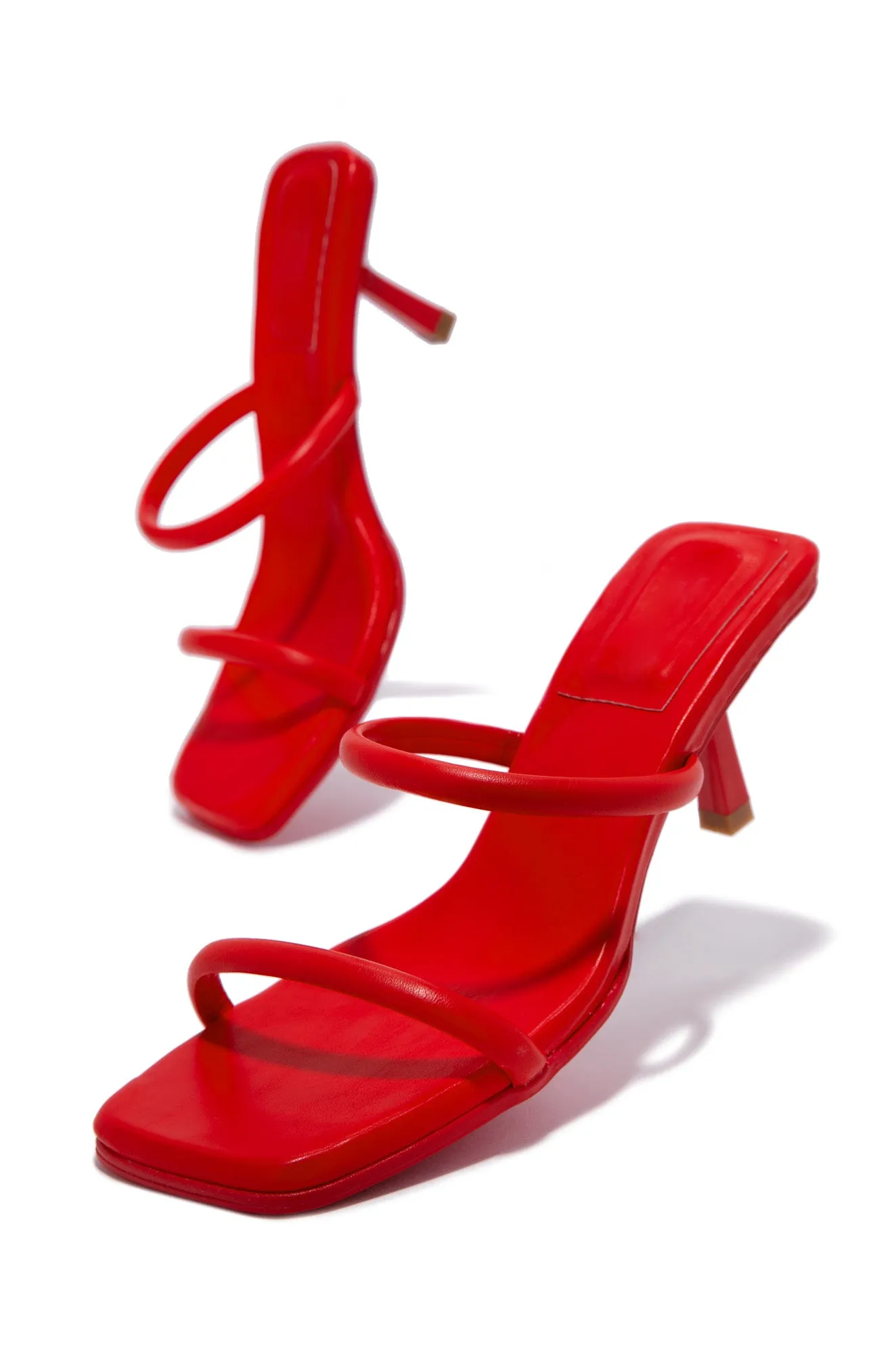 Calista Mid Heel Mules - Red sold by Miss Lola product image thumbnail 4