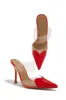 Forever Love Pointed Toe High Heel Mules - Red sold by Miss Lola