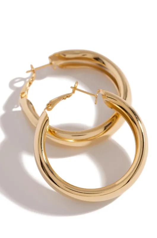 Sabrina Chunky Hoop Earring - Gold made by Miss Lola