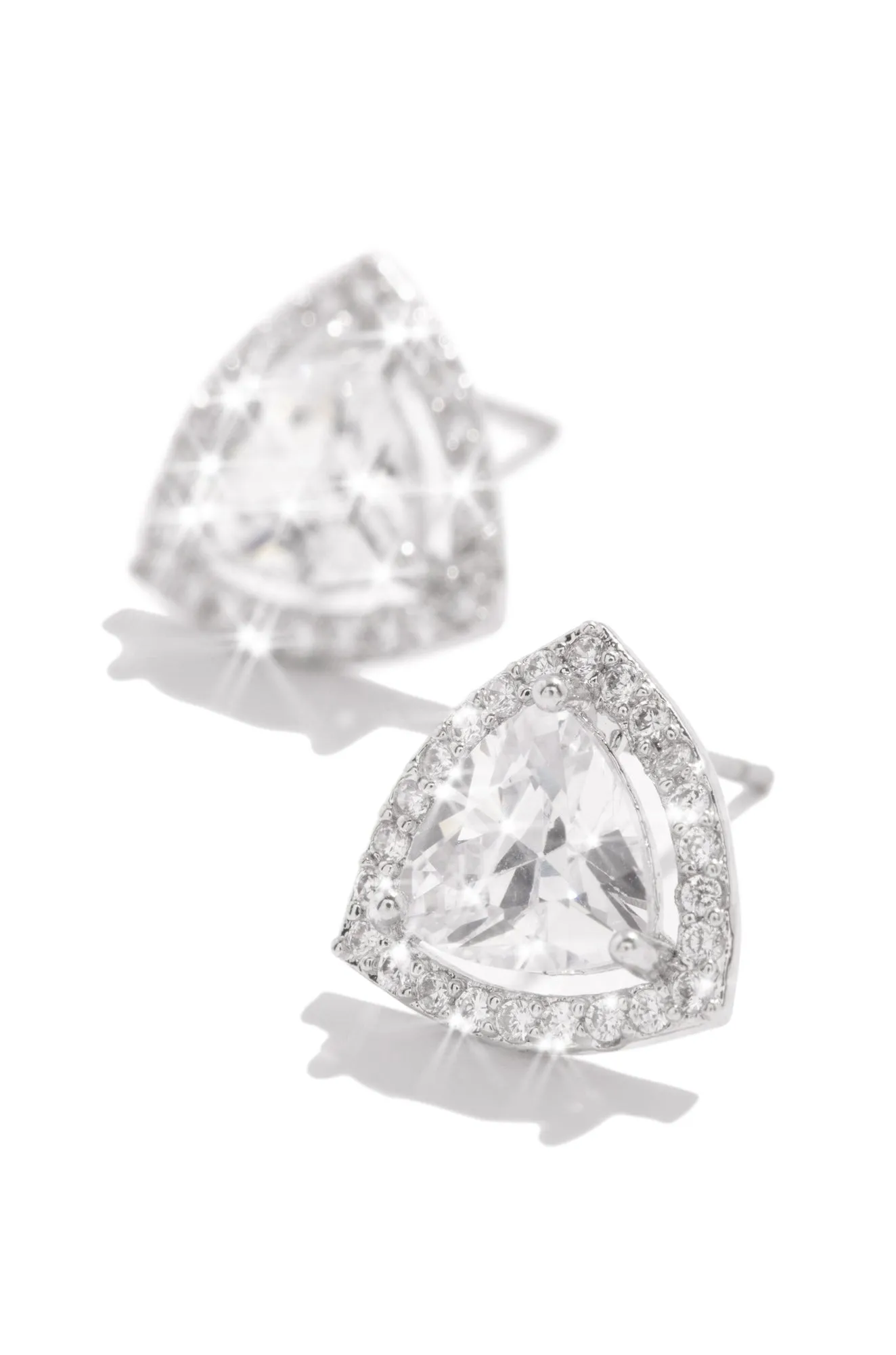 Soft Glam Cubic Zirconia Stud Earrings - Silver sold by Miss Lola product image thumbnail 2