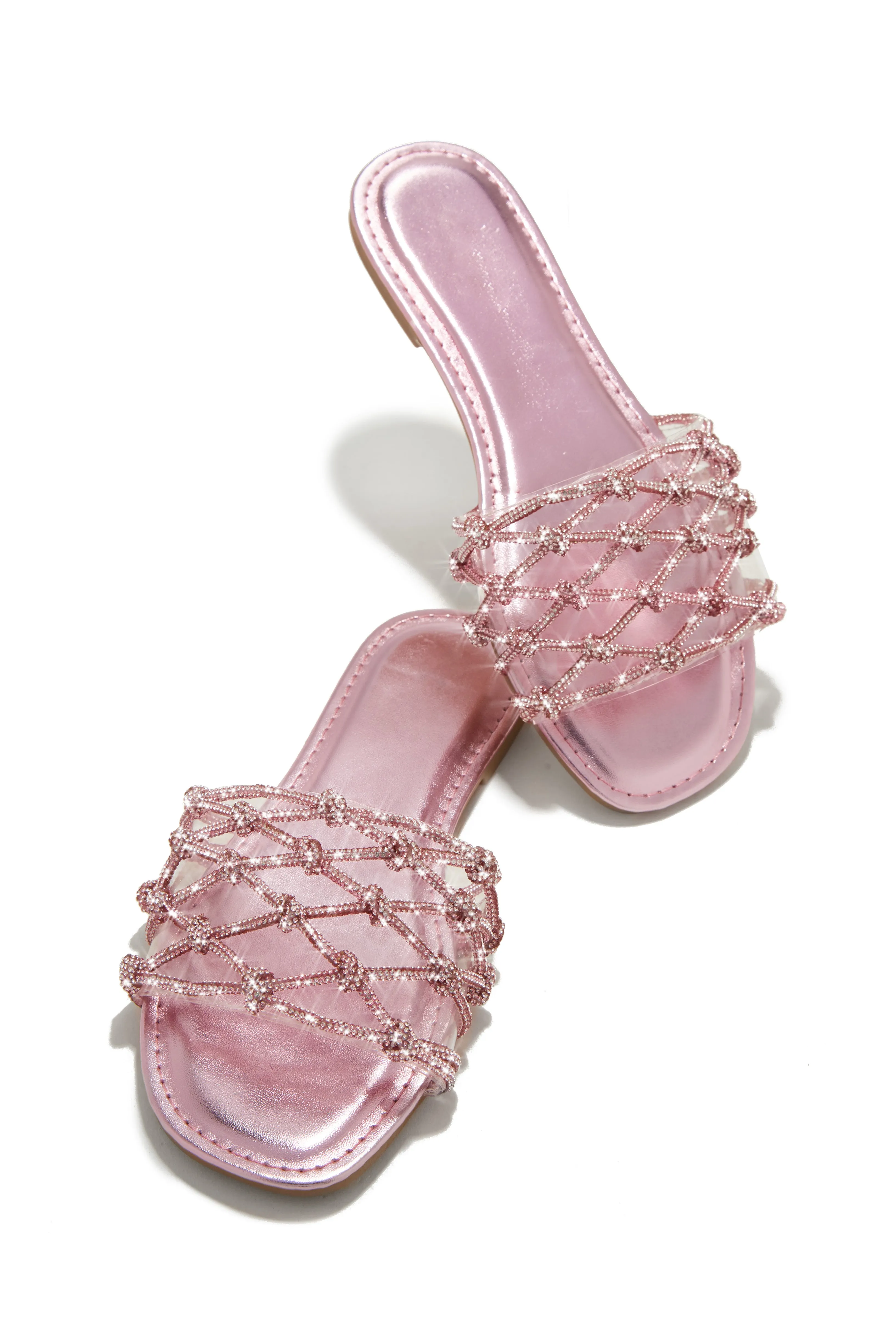 Luxury Villa Embellished Slip On Sandals - Pink sold by Miss Lola product image thumbnail 5