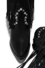Houston Embellished Fringe Cowgirl Boots - Black sold by Miss Lola